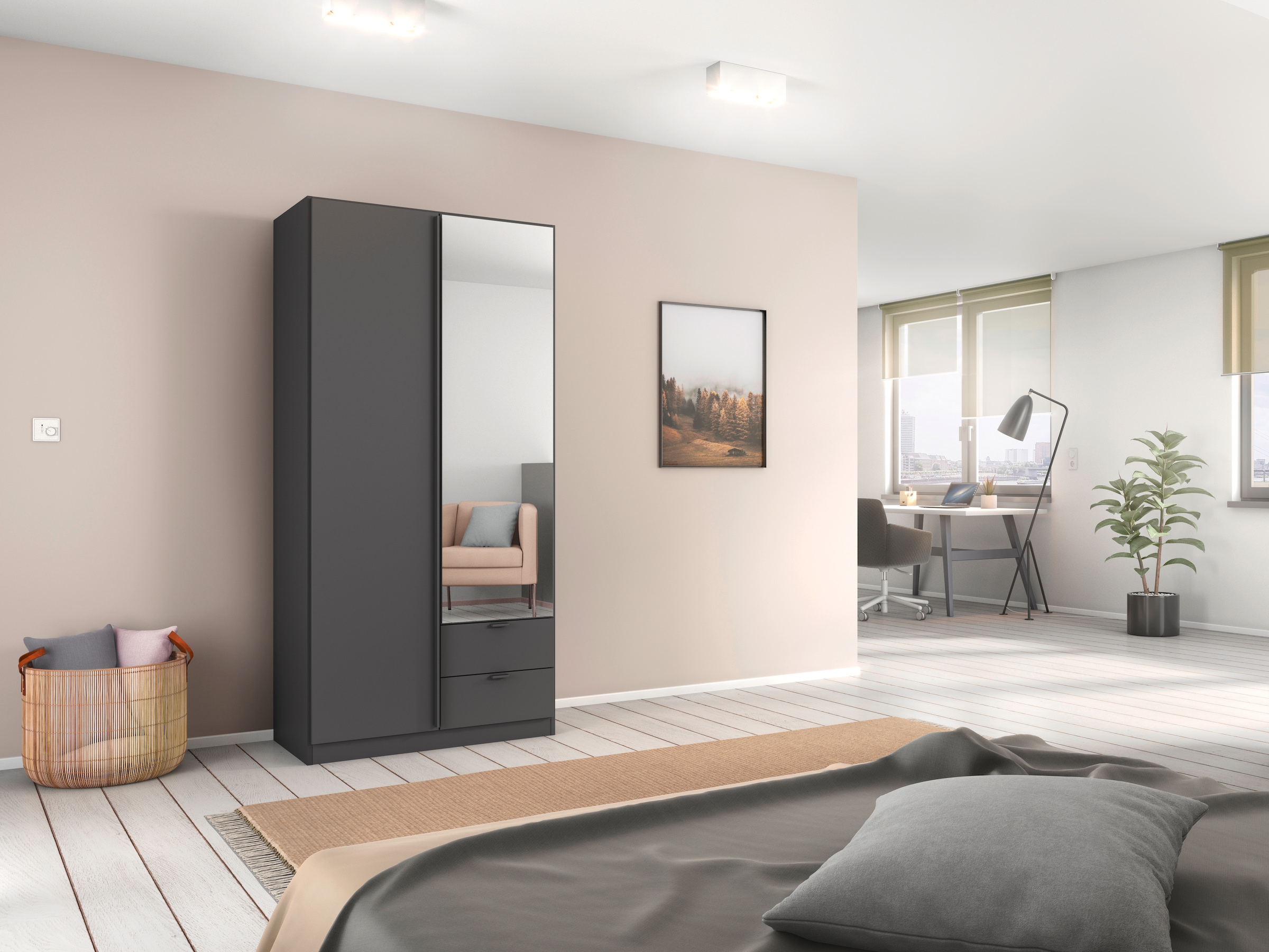 rauch Drehtürenschrank "StyleUp", Typ Monochrome mit eleganten, langen Grif günstig online kaufen