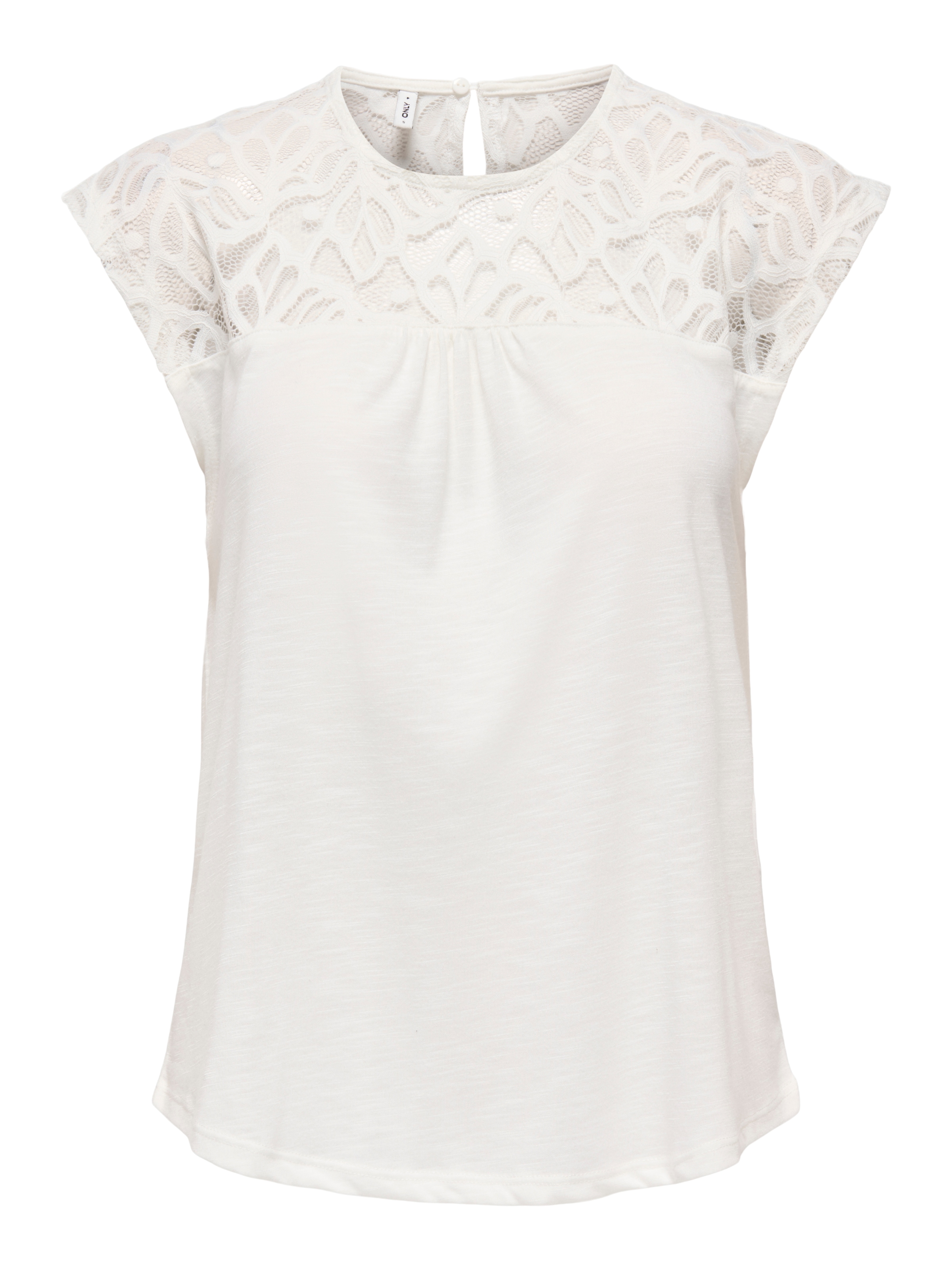 ONLY Spitzenshirt »ONLSINDY LIFE S/S O-NECK MIX TOP JRS«