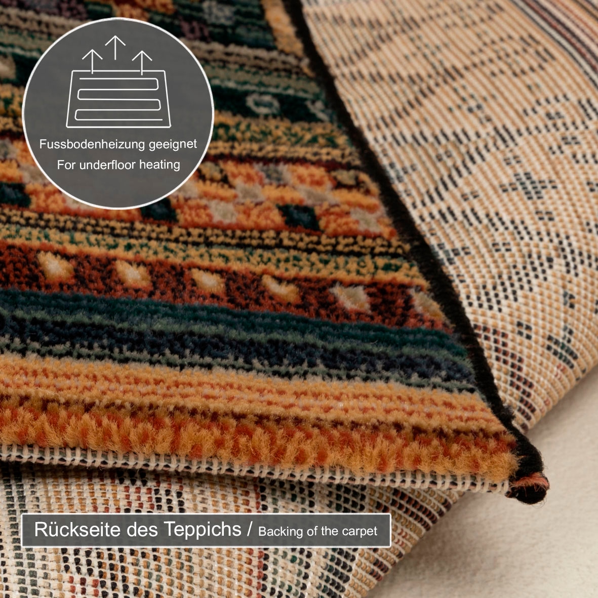 THEKO Teppich »Gabiro 416«, rechteckig, 10 mm Höhe, Kurzflor, Orient Optik, Wohnzimmer