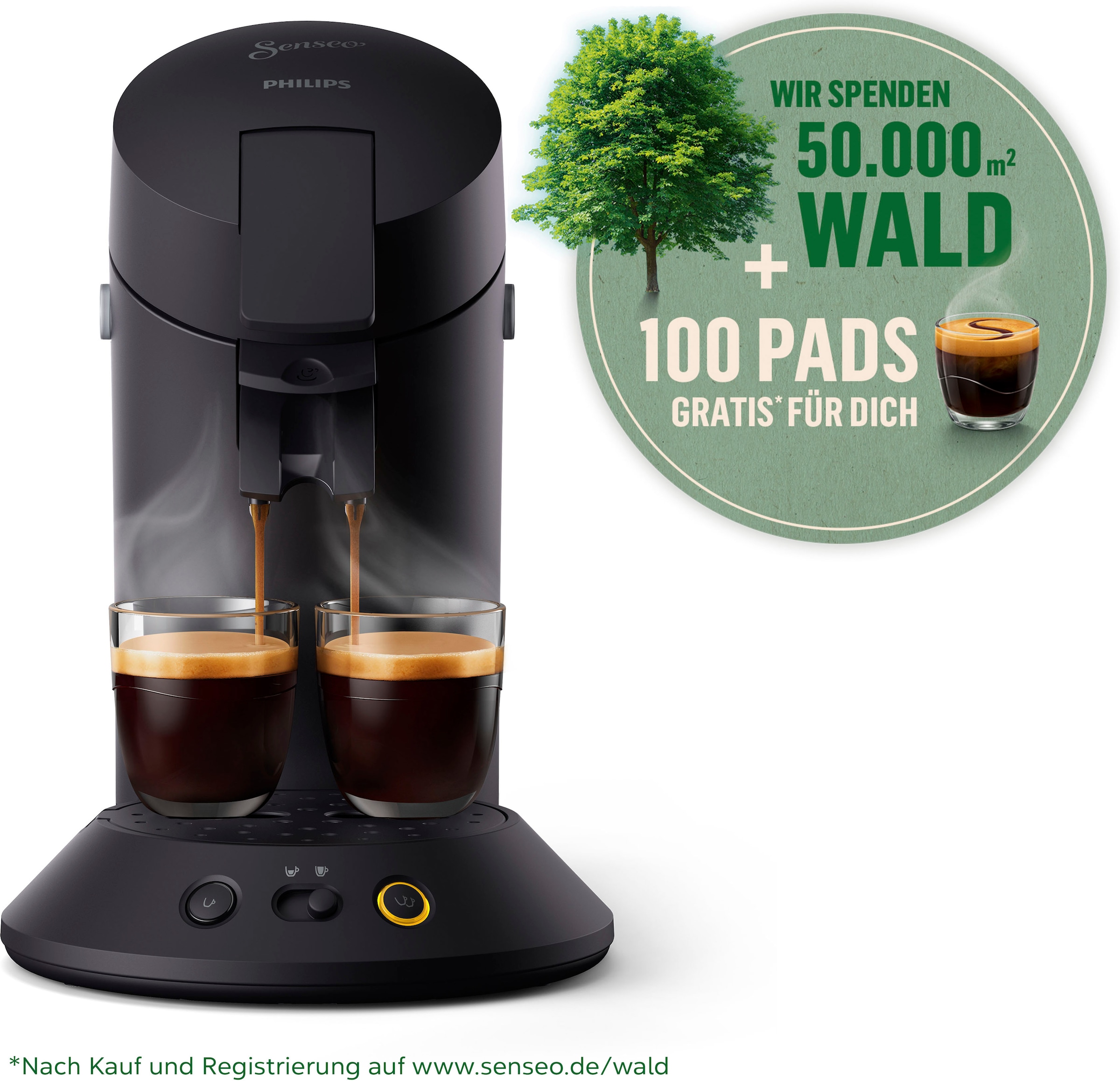 Kaffeepadmaschine kaufen Plus Eco aus 80% Philips Senseo »Original CSA210/22, Plastik*« online recyceltem