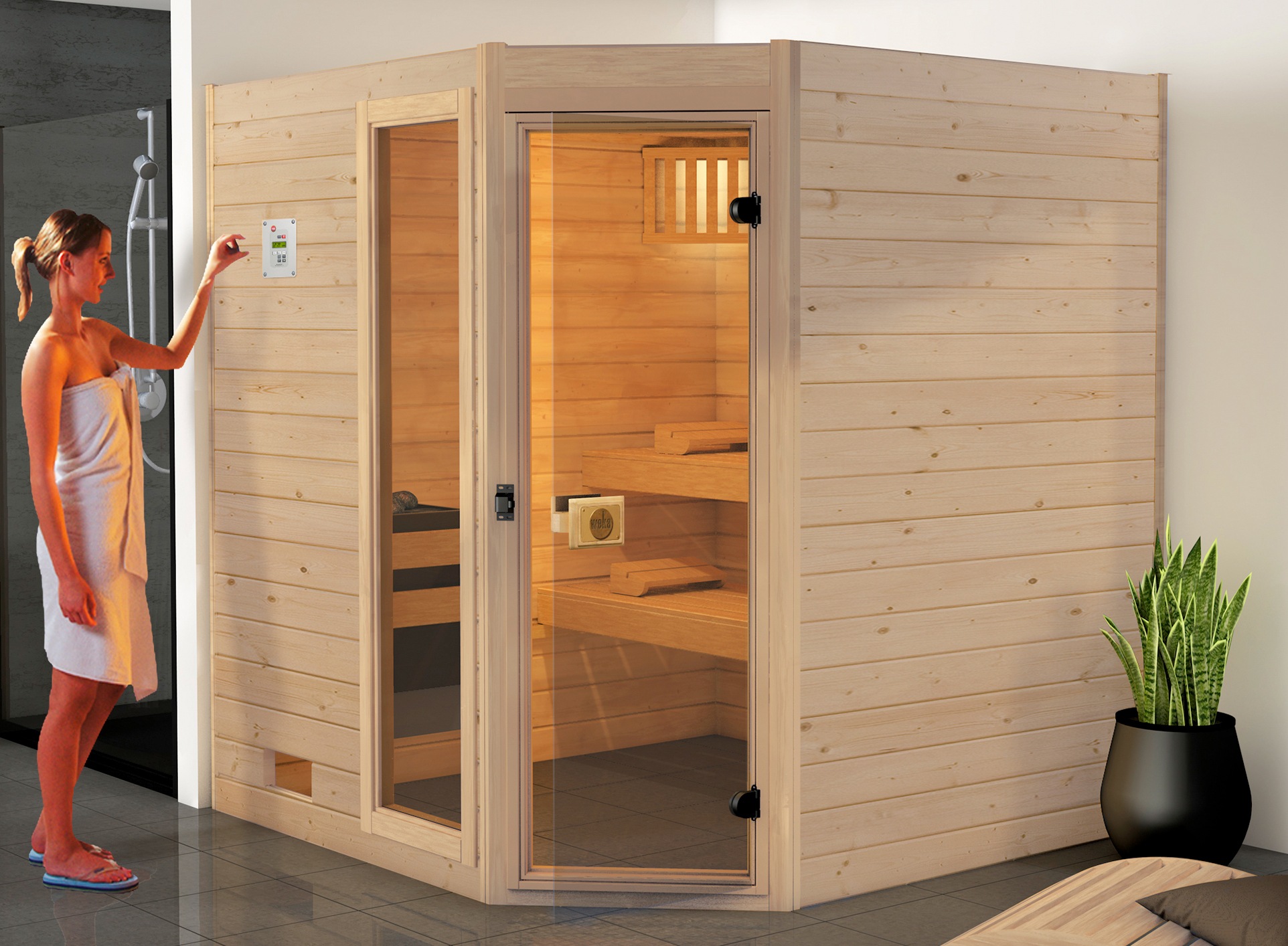 weka Sauna »Valida Eck 2«, ohne Ofen