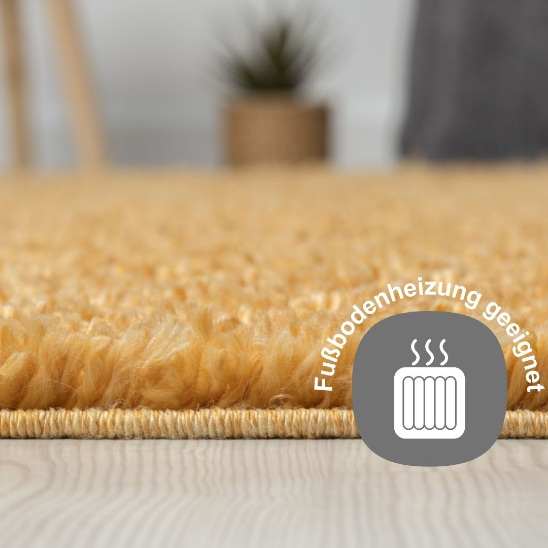 Myflair Möbel & Accessoires Hochflor-Läufer »My Shaggy«, rechteckig, 37 mm Höhe, Shaggy, Uni Farben, leicht glänzend, Microfaser, extra flauschig
