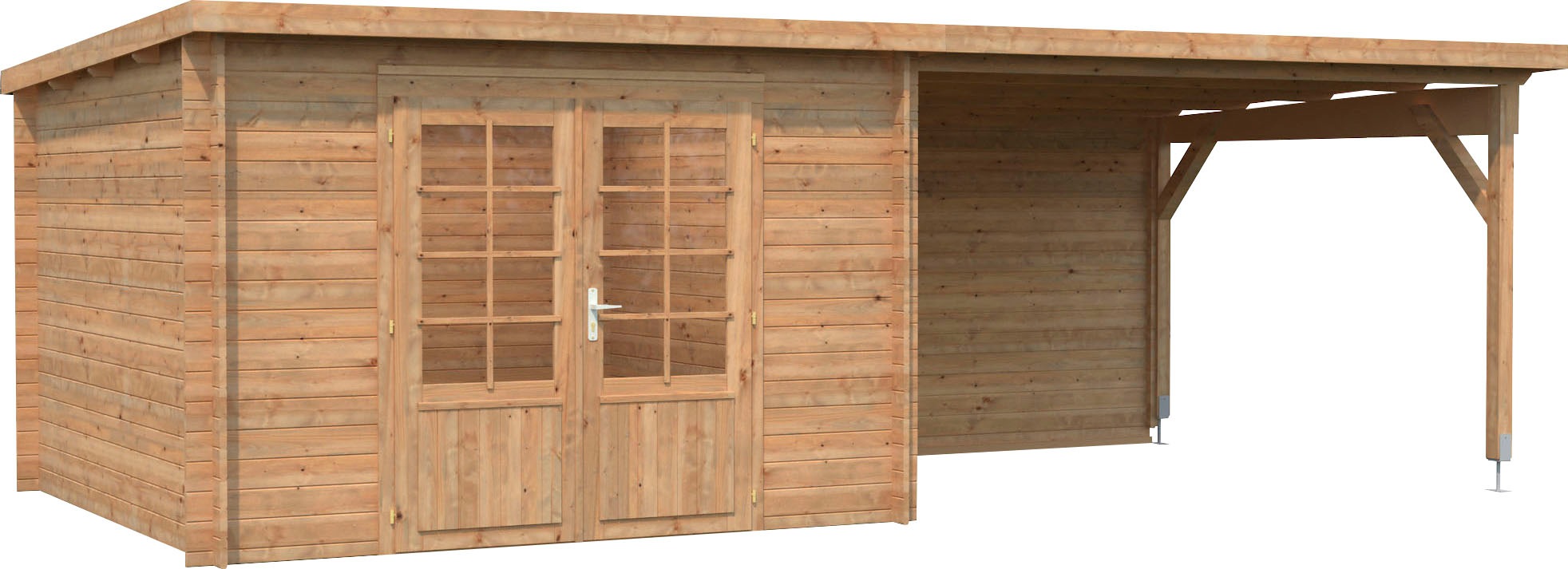 Palmako Gartenhaus »Ella«, (Set), 8,7+10,0 m², mit Anbaudach