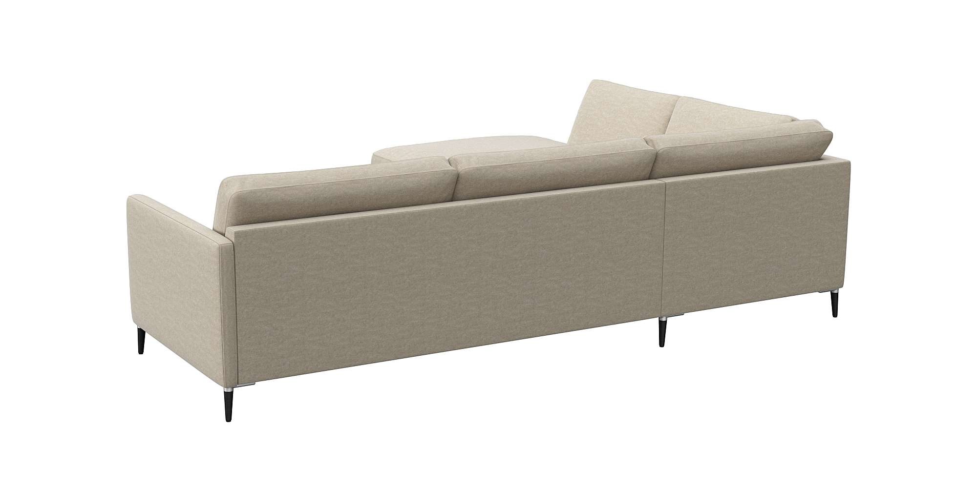 FLEXLUX Ecksofa »Fiore, L-Form«, schmale Armlehnen, Kaltschaum, Füße Alu+schwarz
