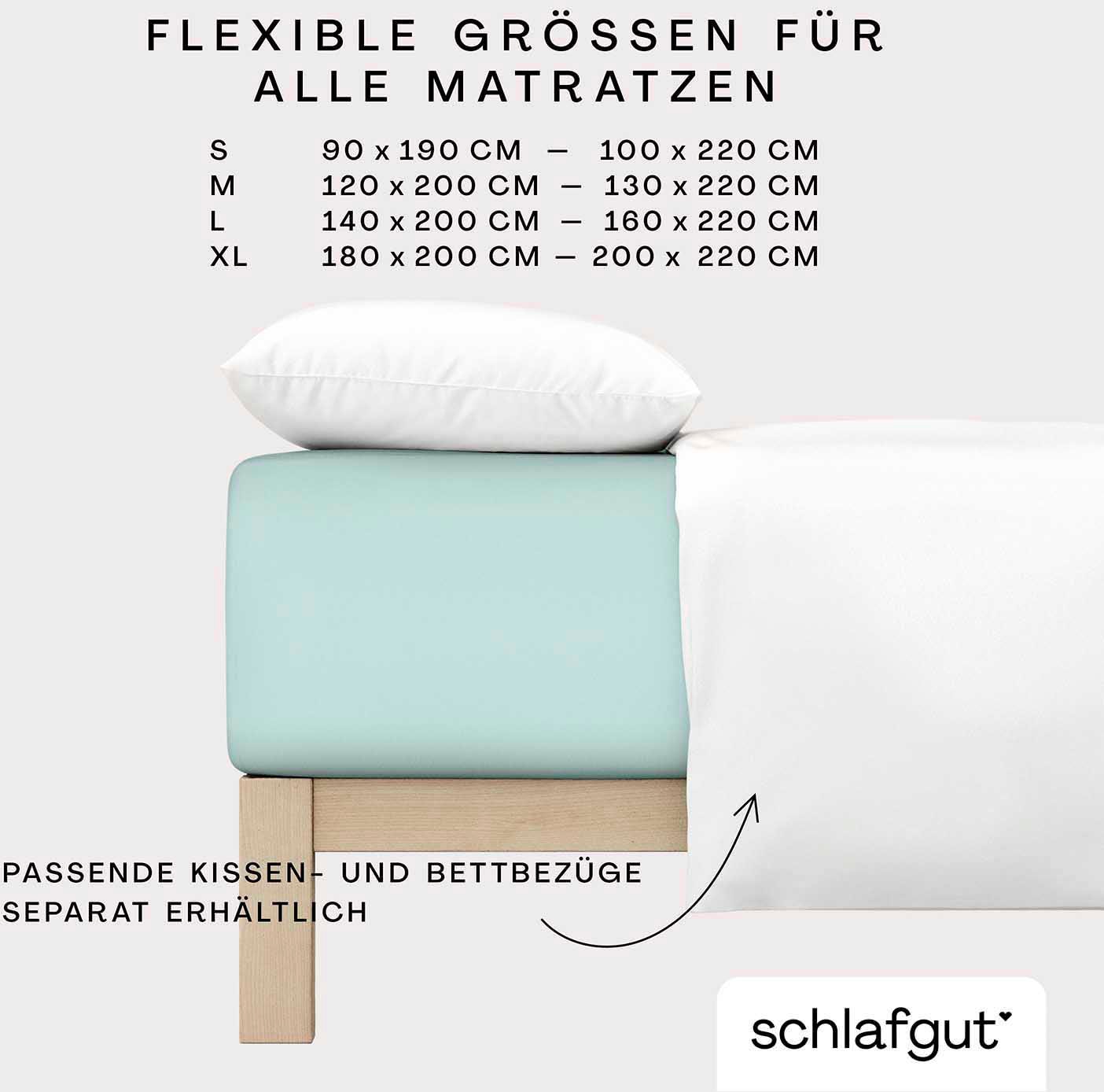 Schlafgut Spannbettlaken »PURE BOXSPRING in Gr. 90x200, 140x200 oder 180x200, für Boxspringbett«, aus Bio-Baumwolle, für Matratzen bis 40 cm Höhe, Bettlaken