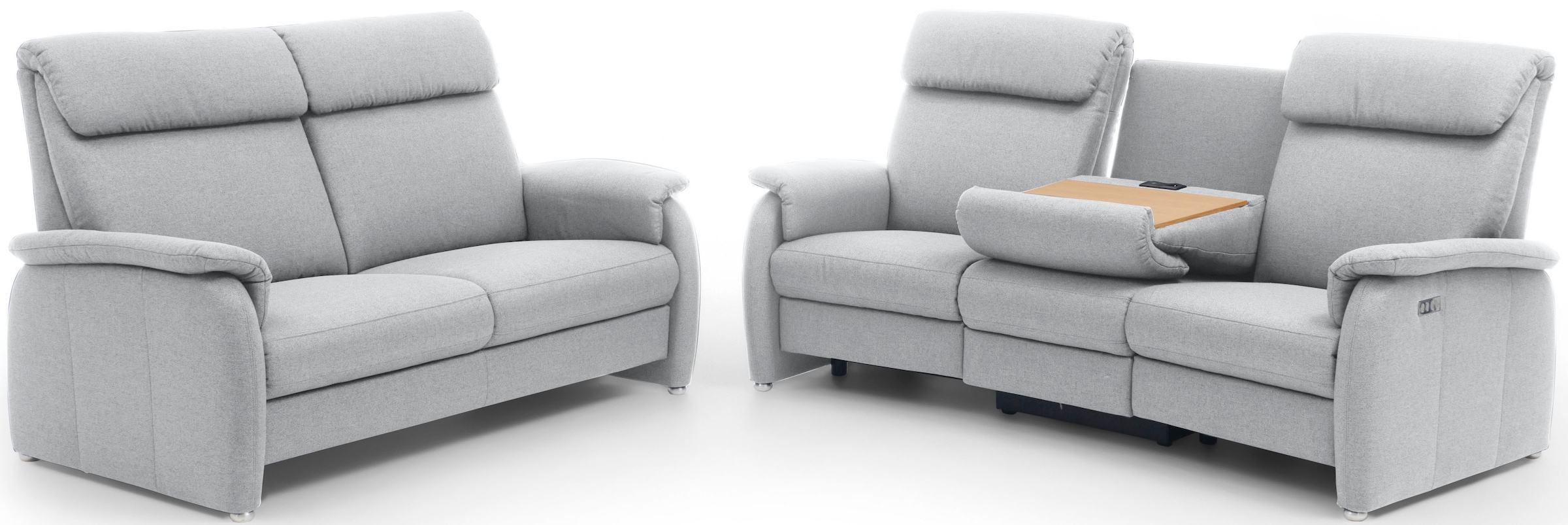 Home affaire 3-Sitzer »Turin mit Steckdose und USB-Port auch in Easy care-Bezug«, 2 x vollmotorische Relaxfunktion, herunterklappbarer Tisch