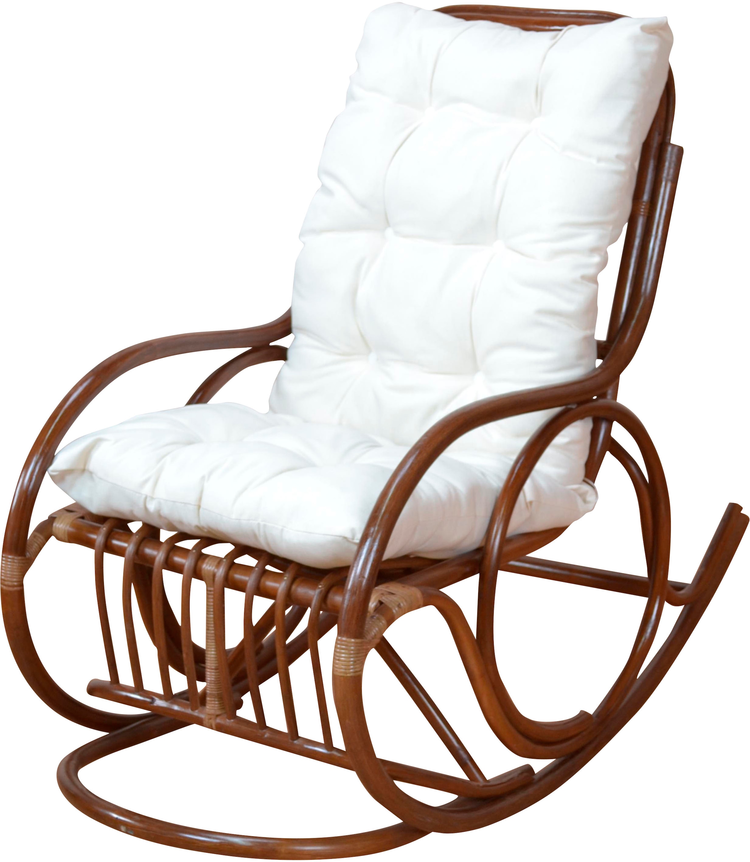 Schaukelsessel 1 Stk. tlg. Hgeflochten, braun Polyester