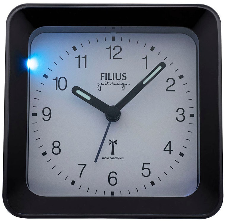 FILIUS zeitdesign Funkwecker, Wecker, Schlafzimmer, Leuchtzeiger, Beleuchtung, Weckwiederholung