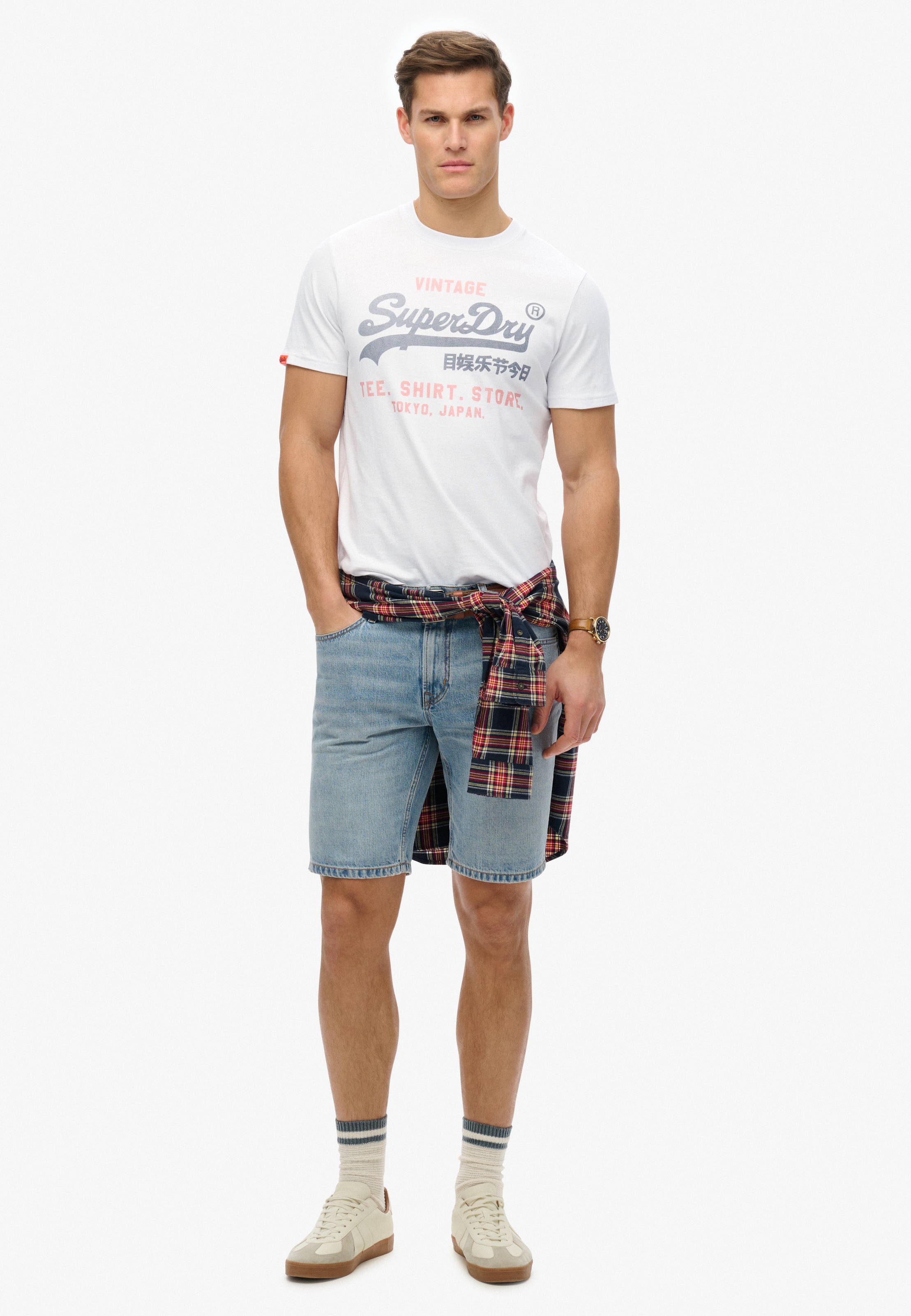 Superdry Rundhalsshirt »VL HERITAGE RELAXED TEE« Relaxed Fit, aus Baumwolle und Single Jersey, Kurzarm, pflegeleicht
