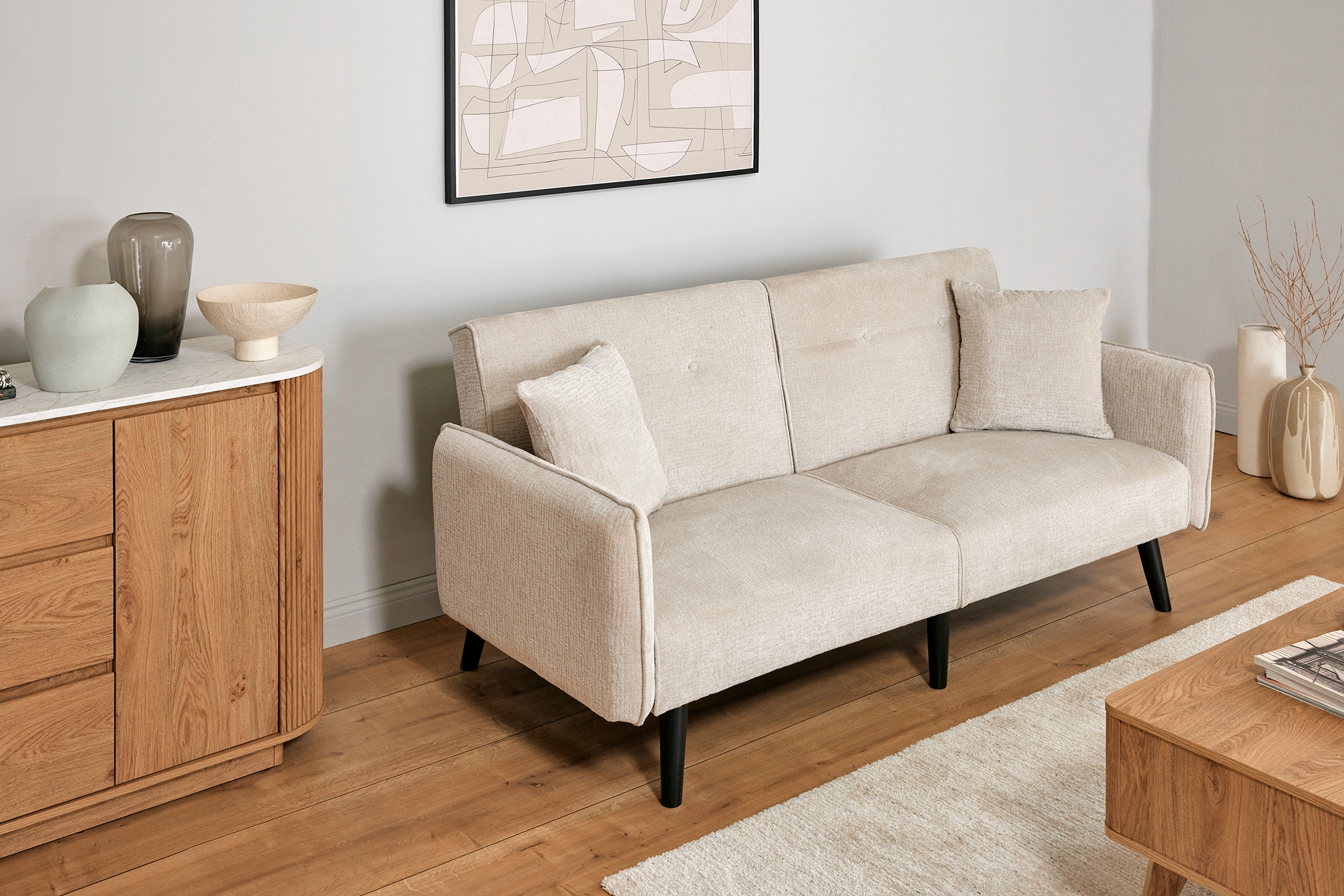 Jahnke Schlafsofa »CHILLAX DOT« mit Relax-und Schlaffunktion, inkl. Kissen, Breite 191 cm