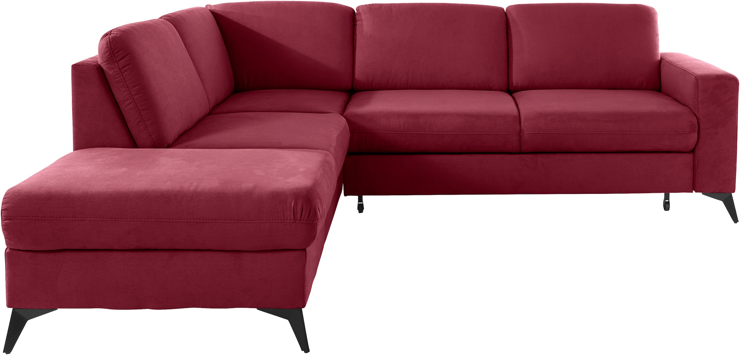 Places of Style Ecksofa »Lolland L-Form«, Wahlweise mit Bettfunktion und Stauraum, auch mit abwischbarem Bezug