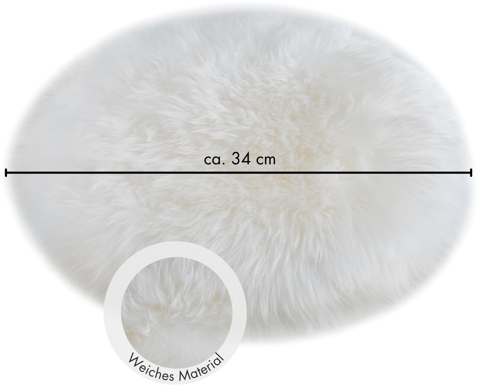 LUXOR living Stuhlkissen »Lammfell«, (1 St.), Sitzauflage, Sitzfell, rund, Ø 34 cm, echtes Lammfell