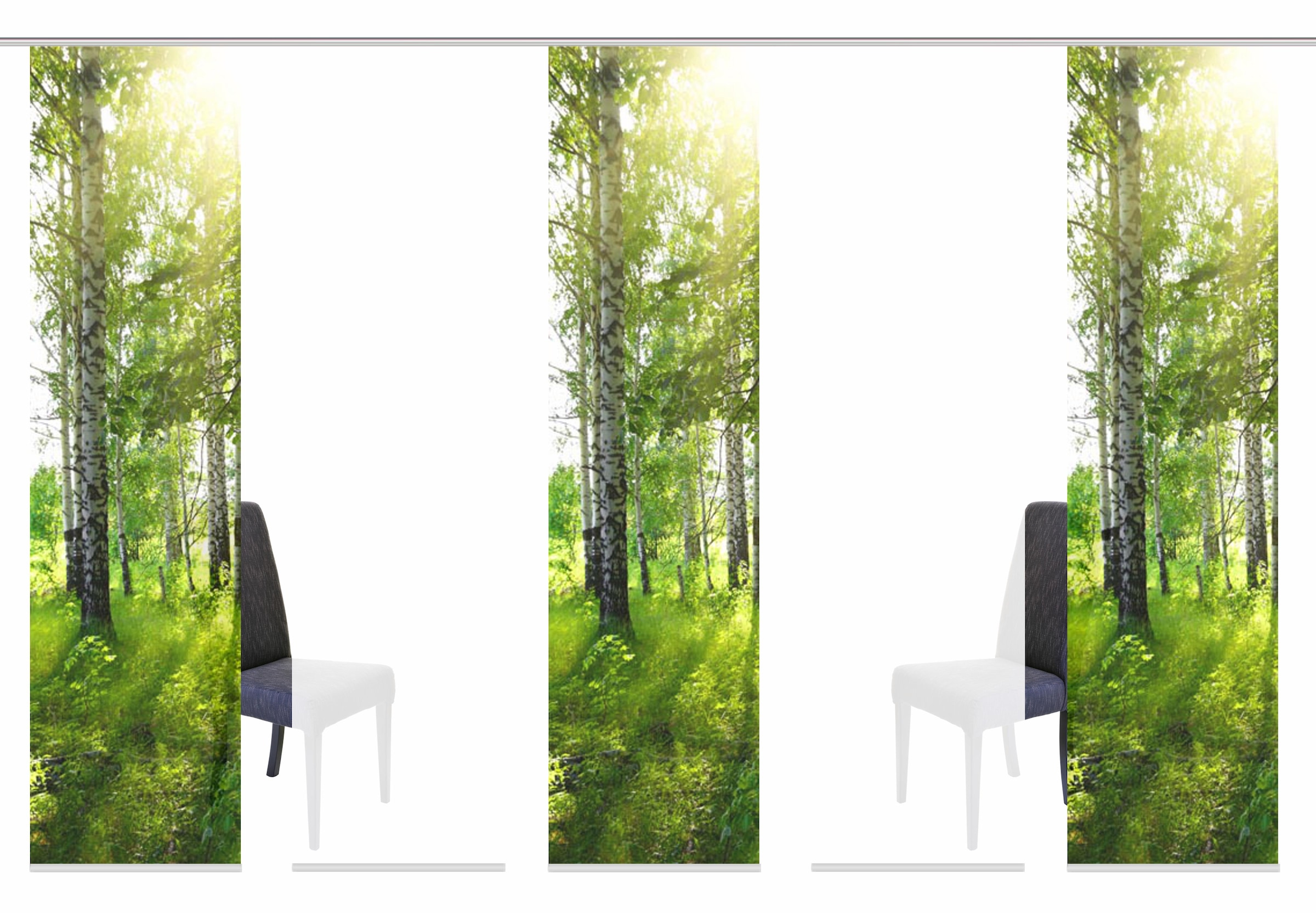 HOME WOHNIDEEN Schiebegardine »GALWAY« Klettband 5 Stk. tlg. HxB: 245x60, i günstig online kaufen