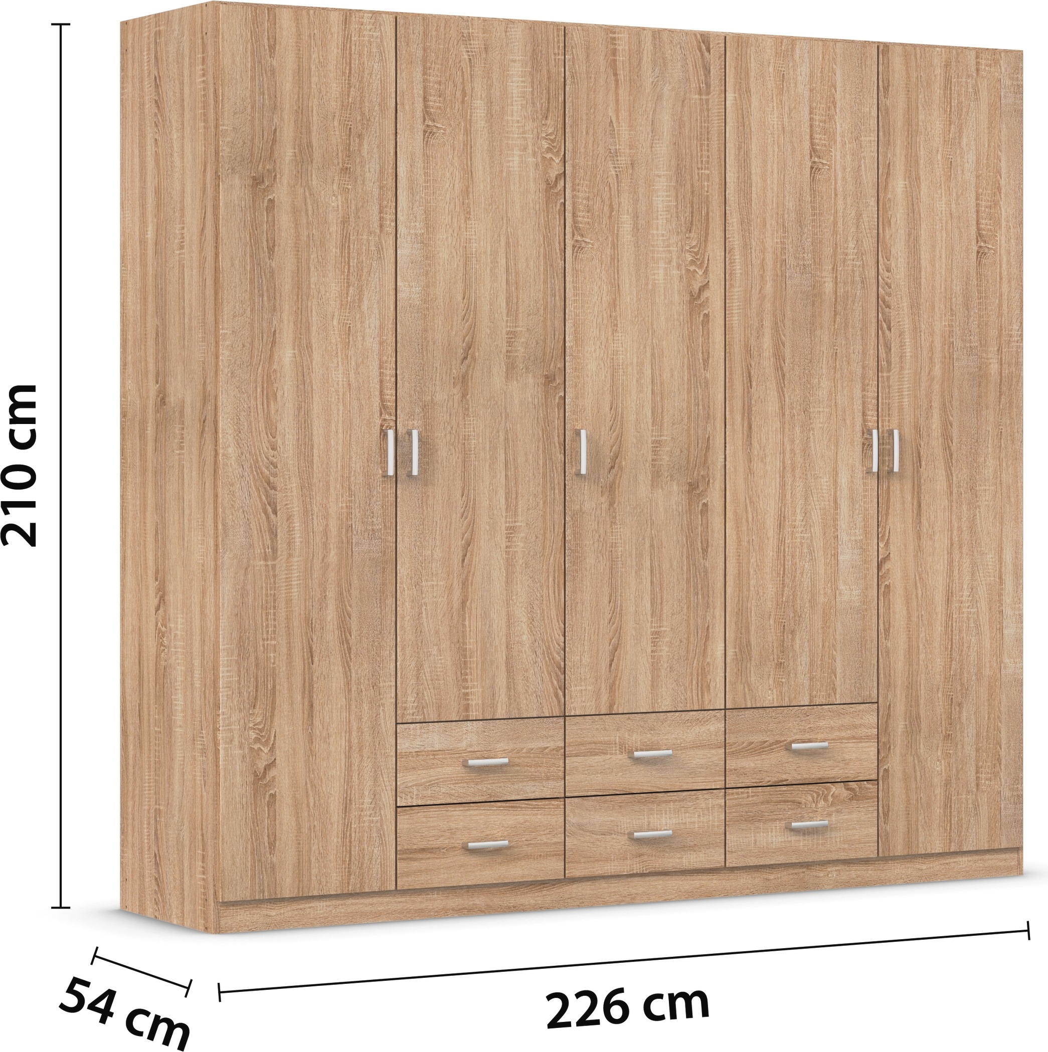rauch Drehtürenschrank »Kleiderschrank Schrank Garderobe Wäscheschrank GAMMA in 3 Breiten«, mit 6 Schubladen, in schlichtem Design TOPSELLER MADE IN GERMANY
