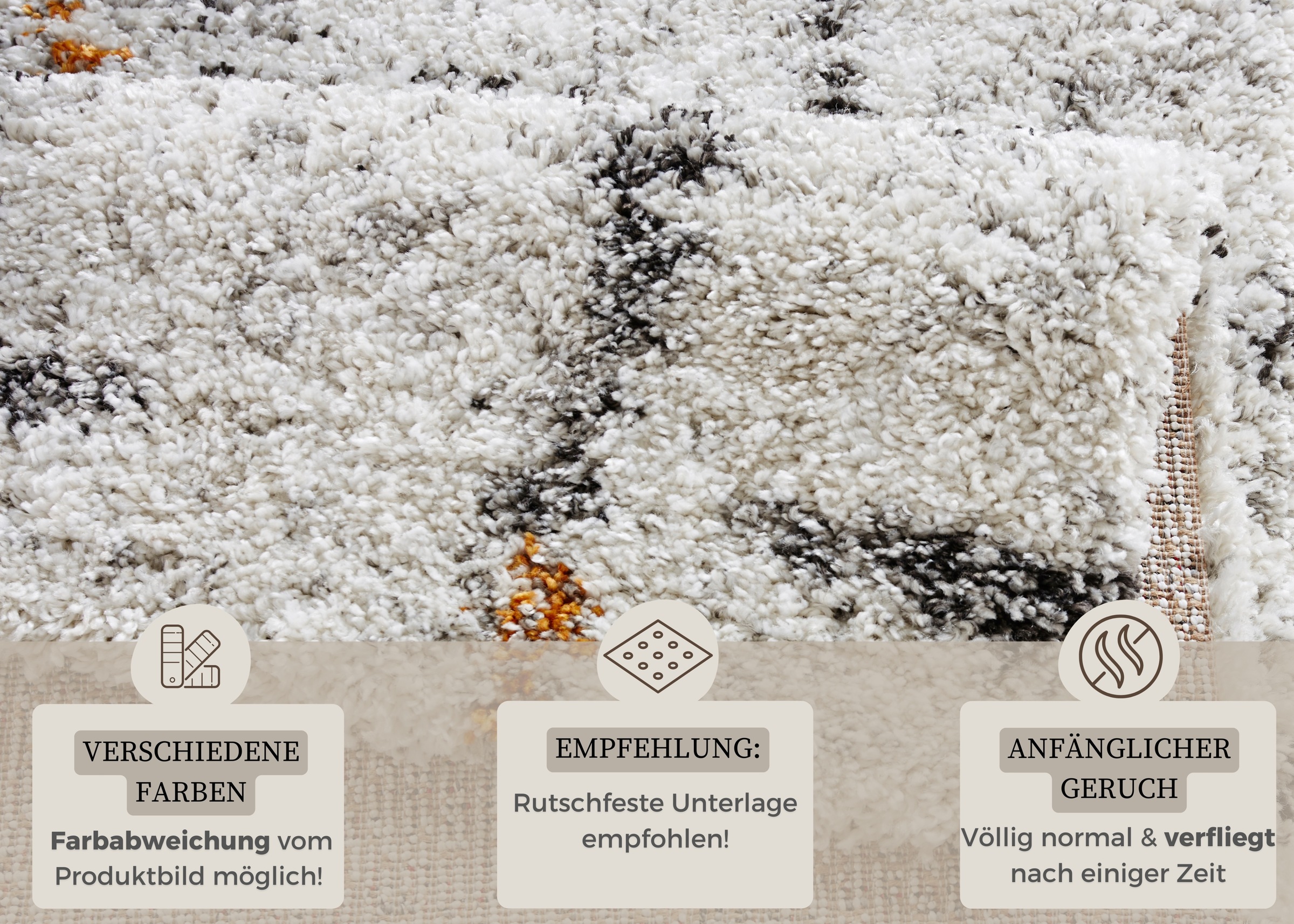 HANSE Home Hochflor-Teppich »Grid«, rechteckig, 30 mm Höhe, Shaggy, Boho, Flokati, Weich, Modern, Wohnzimmer, Schlafzimmer, Flur