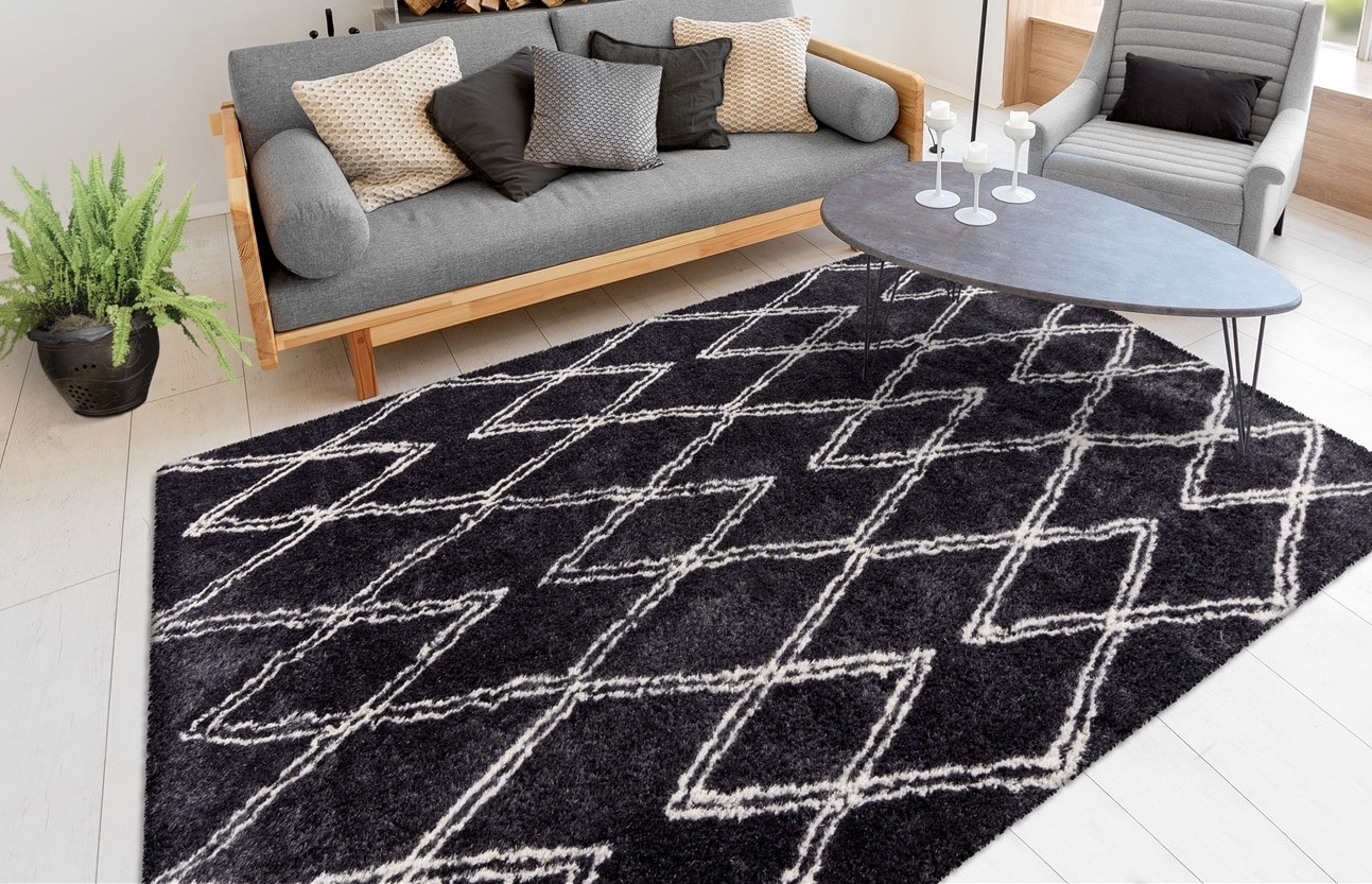 my home Hochflor-Teppich »Leasly«, rechteckig, 27 mm Höhe, retro, Teppich i günstig online kaufen