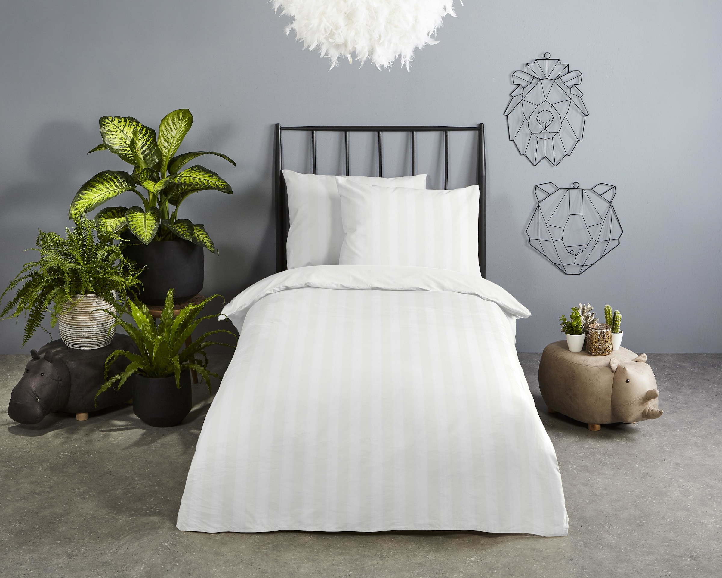 Descanso Babybettwäsche »Hotel Sevilla« 2 Satin, Reißverschluss, Wende, Luxe, Streifen, uni
