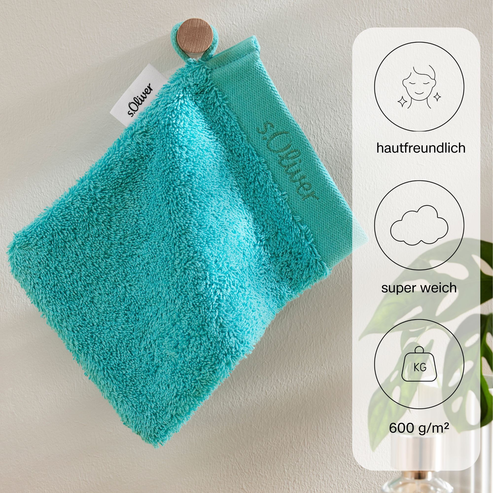 s.Oliver Waschhandschuh »s.Oliver, Premium Qualität, 600 gr/m², auch als Sets erhältlich«, (1 St., Waschlappen 16 x 21 cm), große Farbauswahl, auch als Duschtuch, Handtuch, Gästetuch