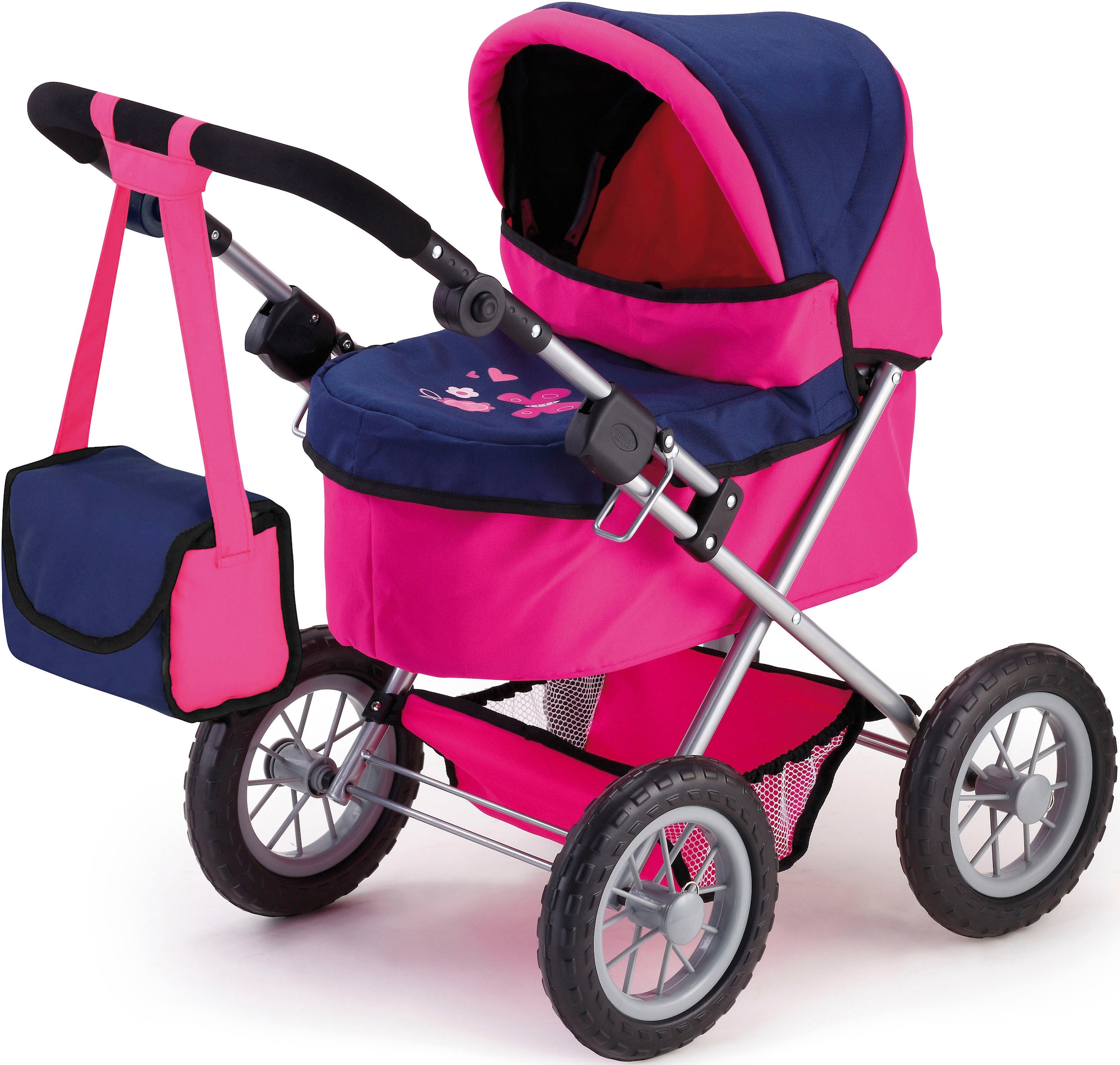 Bayer Puppenwagen »Trendy, pink/blau«, inkl. Wickeltasche