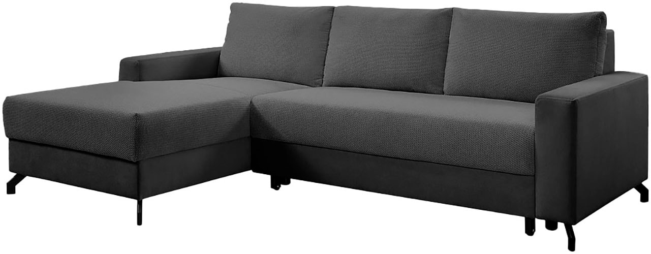 exxpo - sofa fashion Ecksofa »Quattro schlicht & zeitlos, bequem, L-Form, B/T: 247/162 cm« wahlw. Bettfunktion. Bettkasten. Korpus Microfaser, Sitz Webvelours