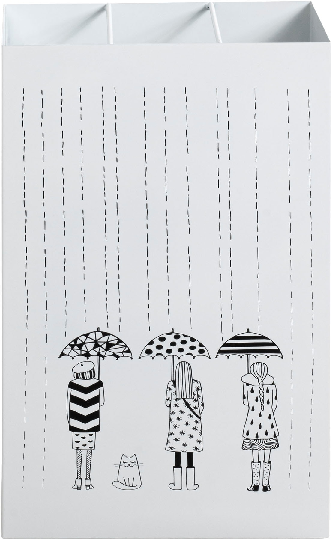 HAKU Schirmständer »Regenschirmständer, Schirmkorb« rechteckig - aus Metall Weiß - B/T/H 30/16/48 cm
