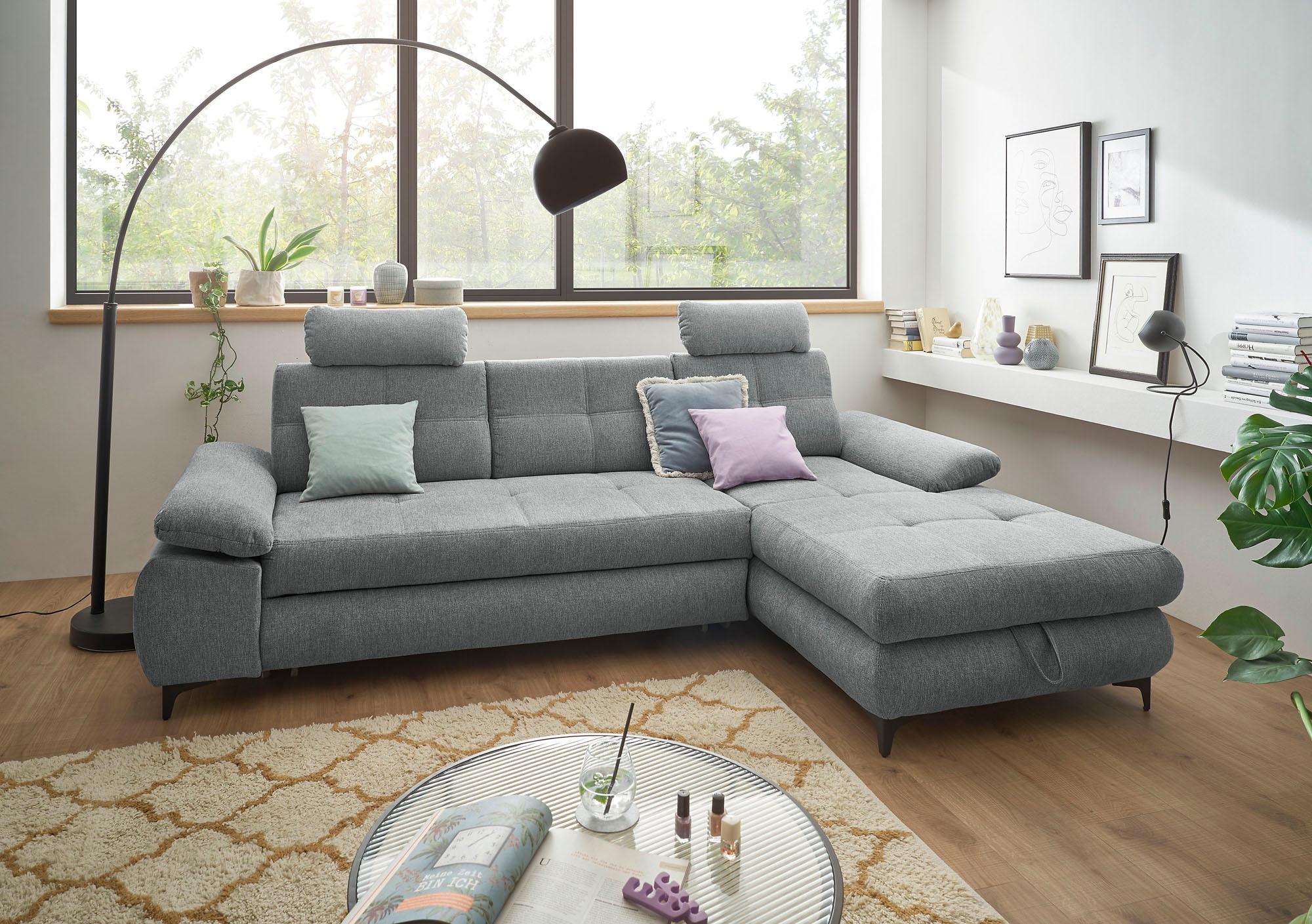 ED EXCITING DESIGN Ecksofa »Altona L-Form«, (2 St.), Frei stellbar, Bettfun günstig online kaufen
