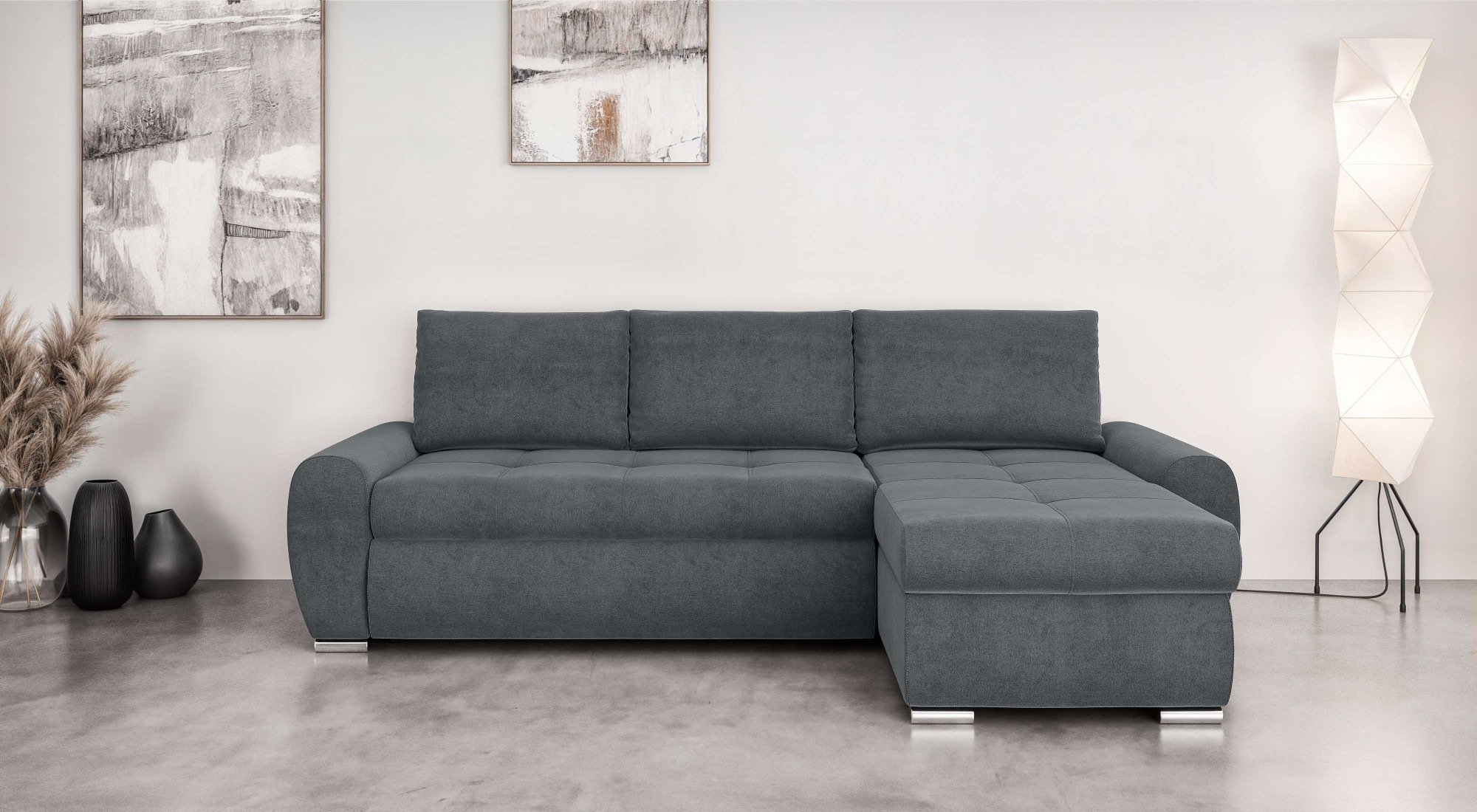 Home affaire Ecksofa »HAVERHILL Schlafsofa mit Bettkasten, Maße B/H/T: 237/ günstig online kaufen