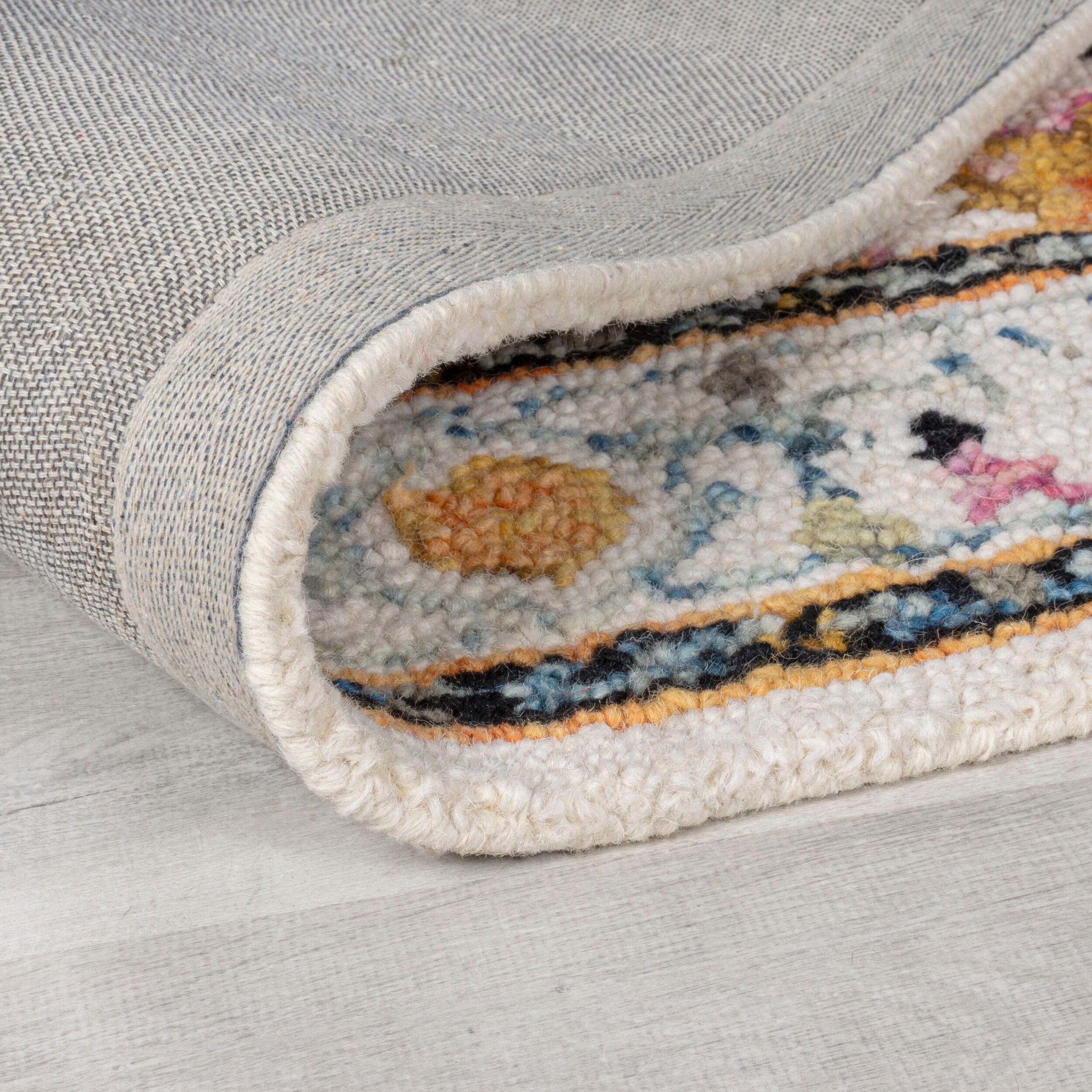 FLAIR RUGS Wollteppich »Dhalia« rechteckig 10 mm Höhe 100% Wolle, Wohnzimmer, Schlafzimmer, Esszimmer