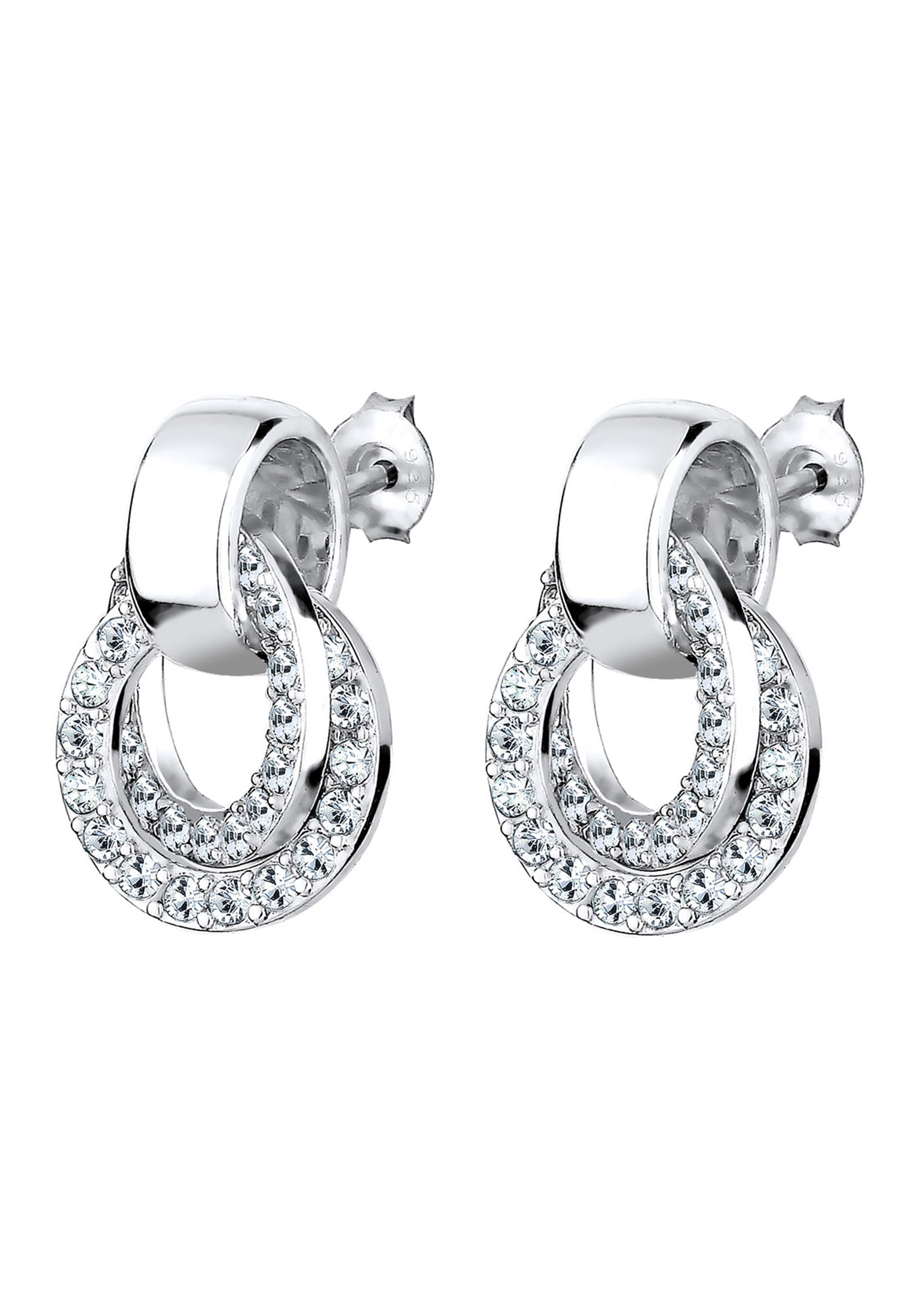 Elli Paar Ohrstecker »Kreis Kristalle Rund Glamour 925 Silber«
