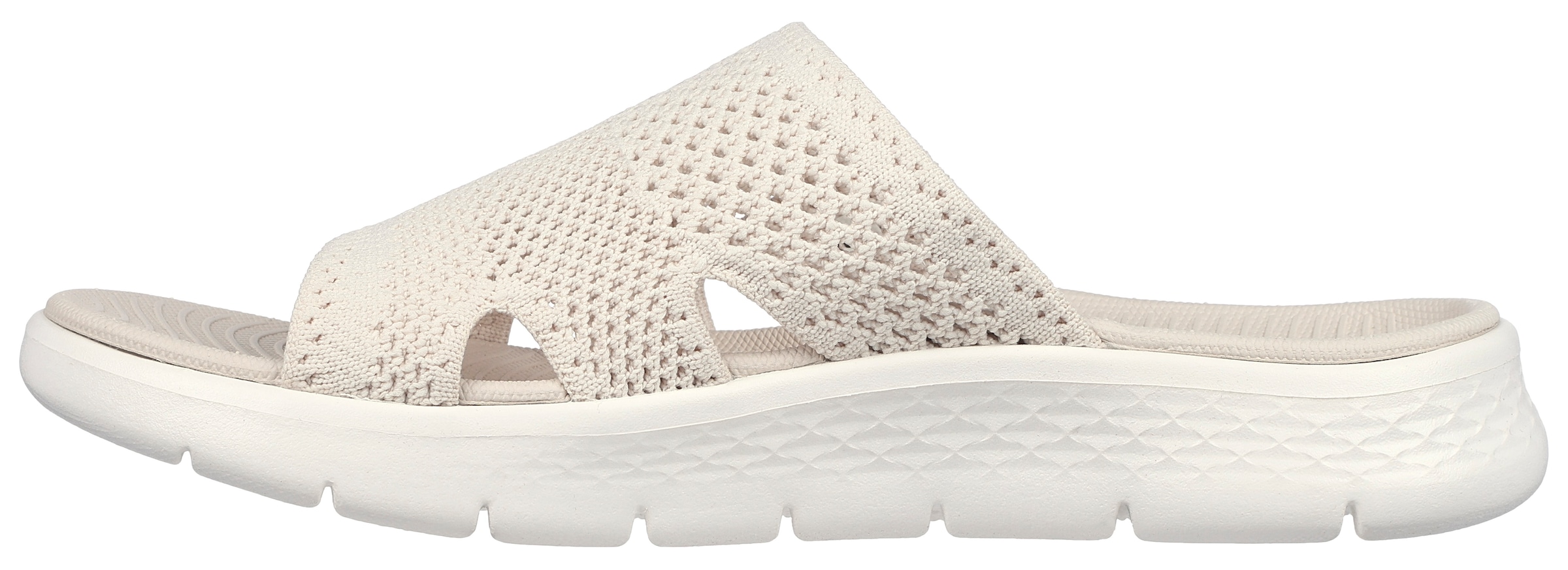 Skechers Pantolette »GO WALK FLEX SANDAL-ELATION«, Keilabsatz, Sommerschuh, Schlappen mit Goga Mat Footbed