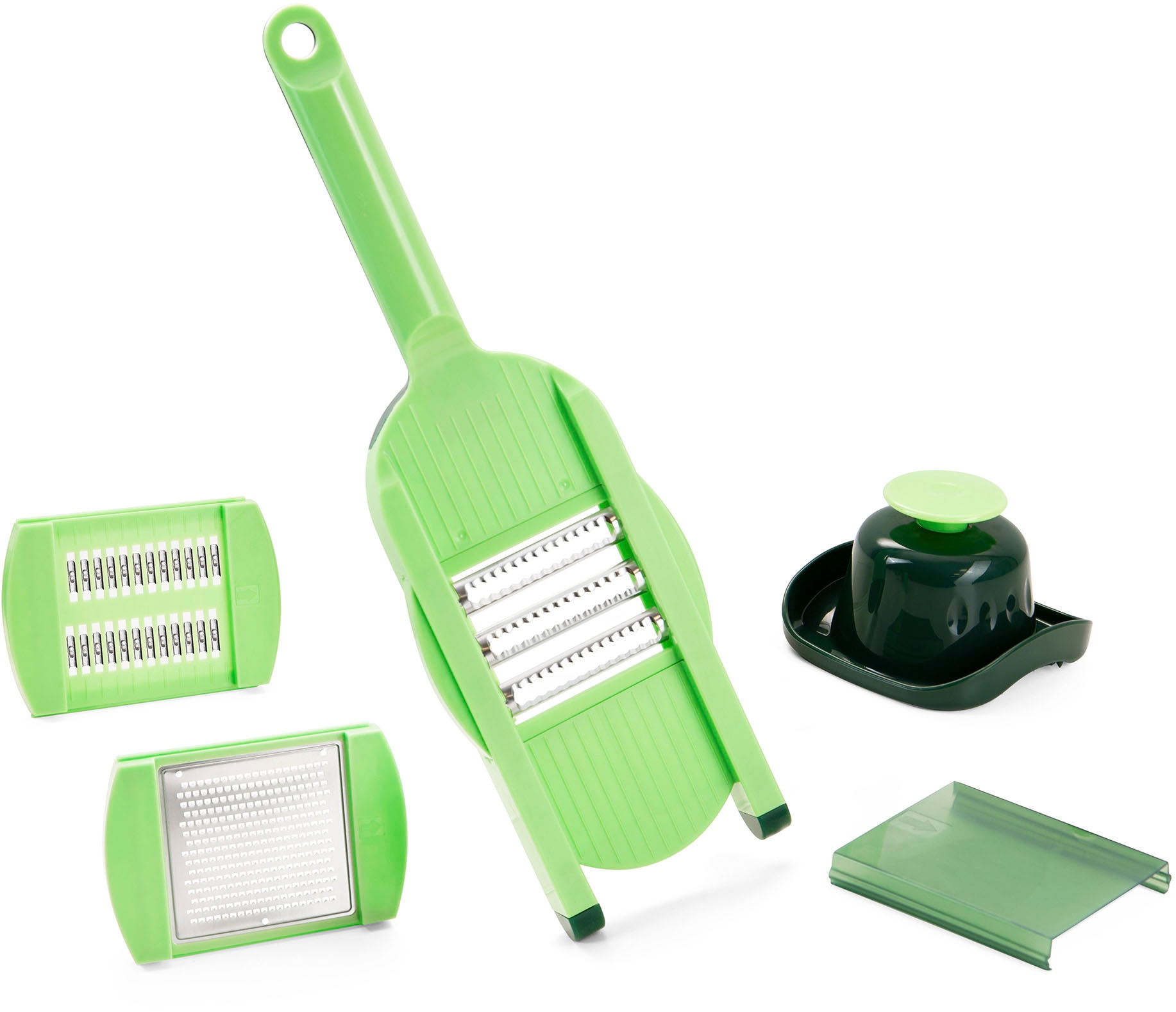 Genius Gemüse-Scheibenschneider »Nicer Dicer Speed Light inkl. Knoblauch-Schneider G5, Set 7-tlg.« super handlich & immer im Einsatz, wechselbare Aufsätze