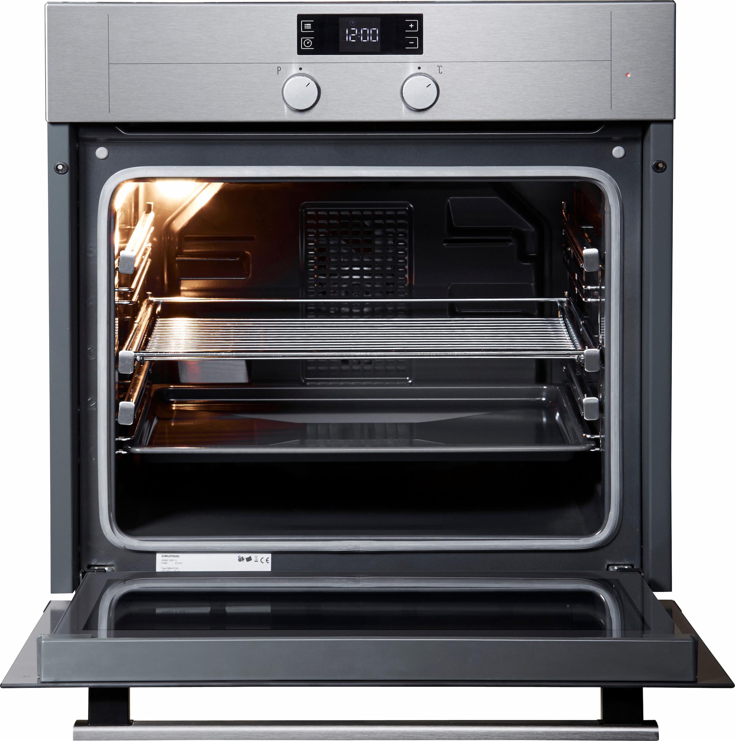 3. Bild von Grundig Backofen »GEBM 13001 X«, GEBM 13001 X, mit 3-fach-Teleskopauszug, mit Tastensperre