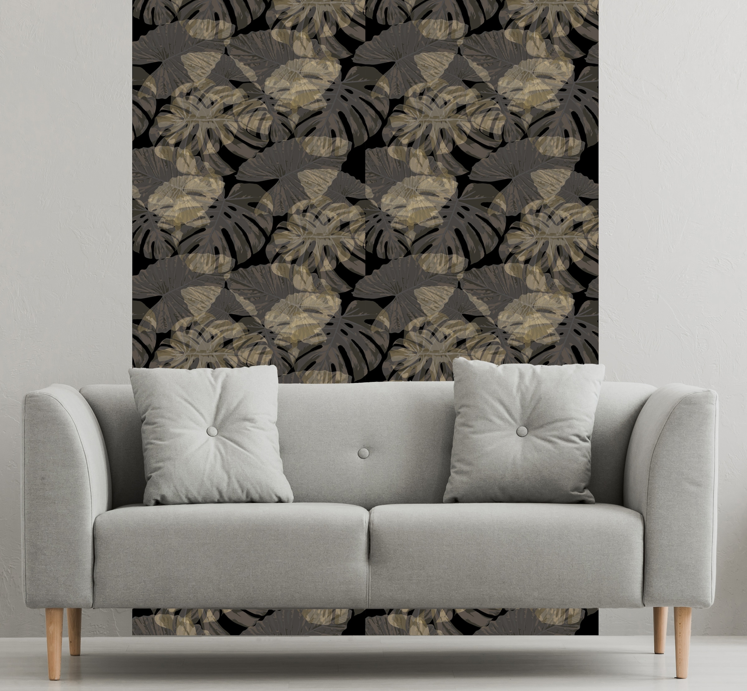 queence Vinyltapete »Blätter Monstera«, botanisch, 90x250cm, selbstklebend, kinderleichte Anbringung, Sticker