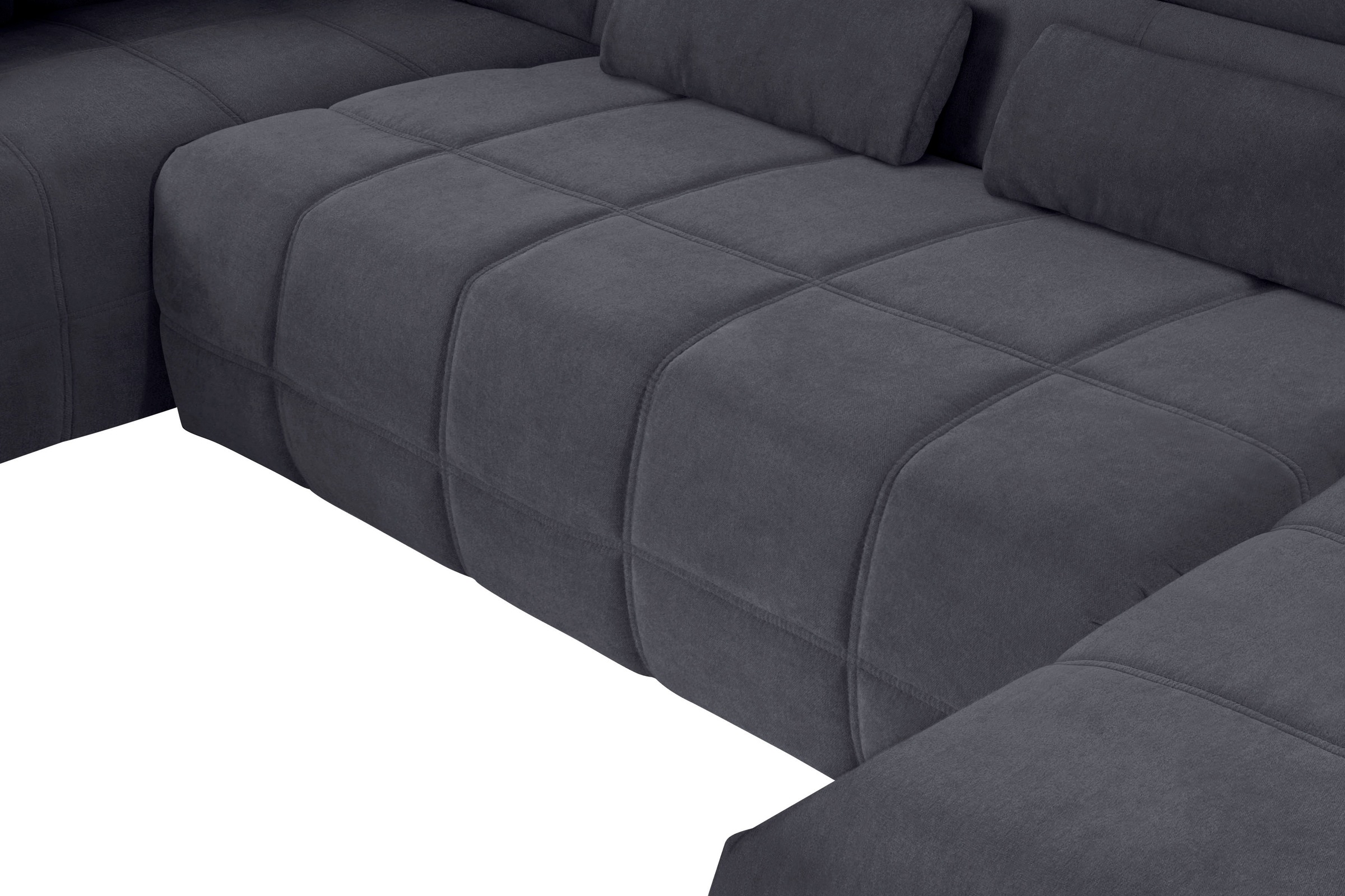 DOMO collection Wohnlandschaft »Brandon viele Bezugsarten, auch in Cord und Leder, incl. Nierenkissen«, mit Kopfteilverstellung, wahlweise Sitztiefenverstellung, U-Form