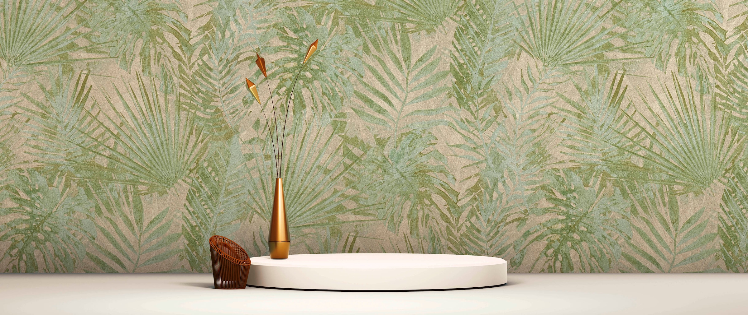A.S. Création Vliestapete »Natural Living Dschungelblätter«, matt-gemustert-neutral, Dschungel Tapete Vlies Vlies Wand Tapeten Wohnzimmer Schlafzimmer Flur