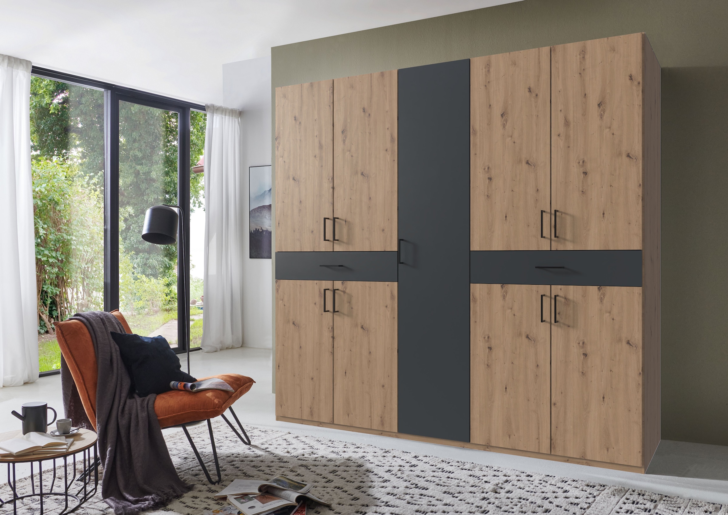 Wimex Drehtürenschrank »Tibet Kleiderschrank mit sehr viel Stauraum, große Farbauswahl« mit jeweils 2 Schubladen auf bequemer Zugriffshöhe, in 3 Breiten