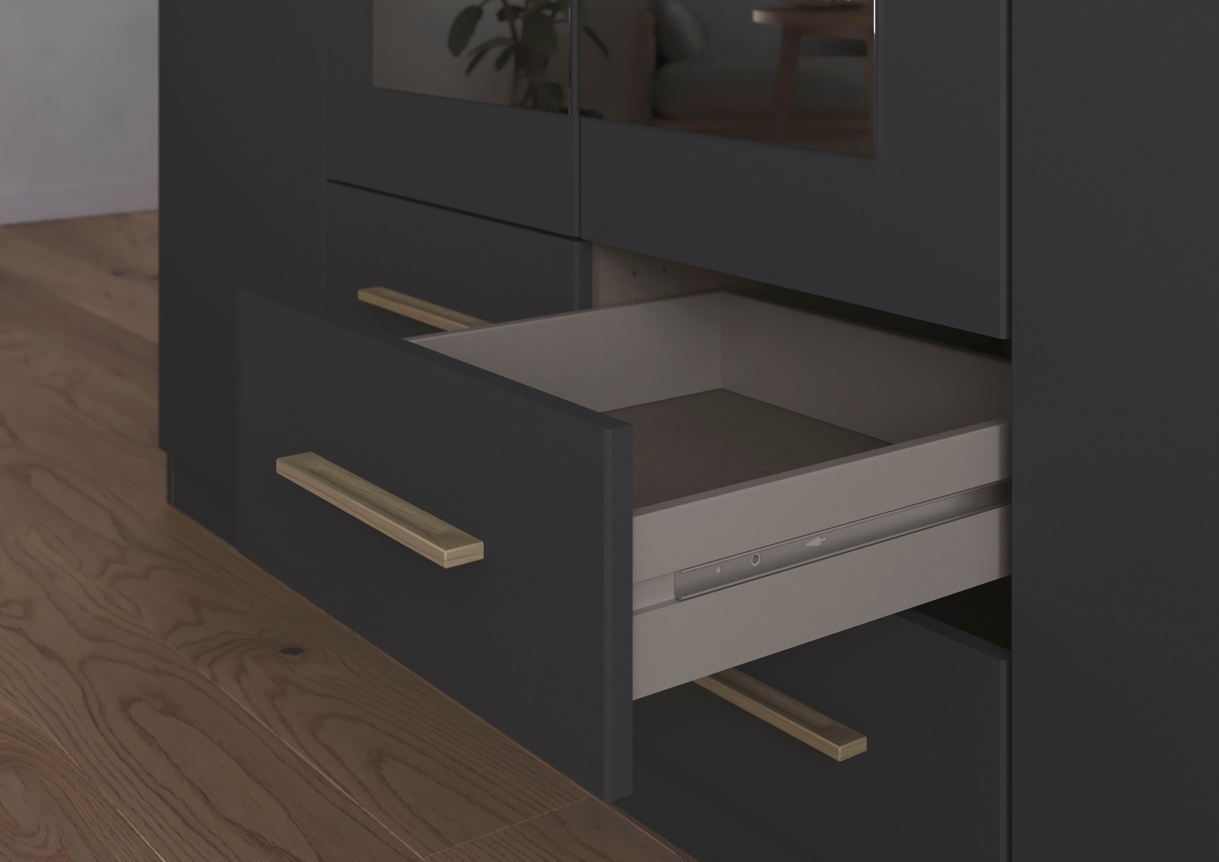 rauch Drehtürenschrank »Kleiderschrank Schrank Garderobe KREFELD optional mit Spiegel«, mit 3 Griff-Varianten, inkl. praktischen Schubladen MADE IN GERMANY
