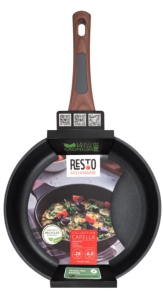 RESTO Kitchenware Bratpfanne »Capella, Pfanne antihaftbeschichtet und spülmaschinenfest«, Aluminiumguss, (1 tlg.), Schmorpfanne mit einzigartigem 3D-Design