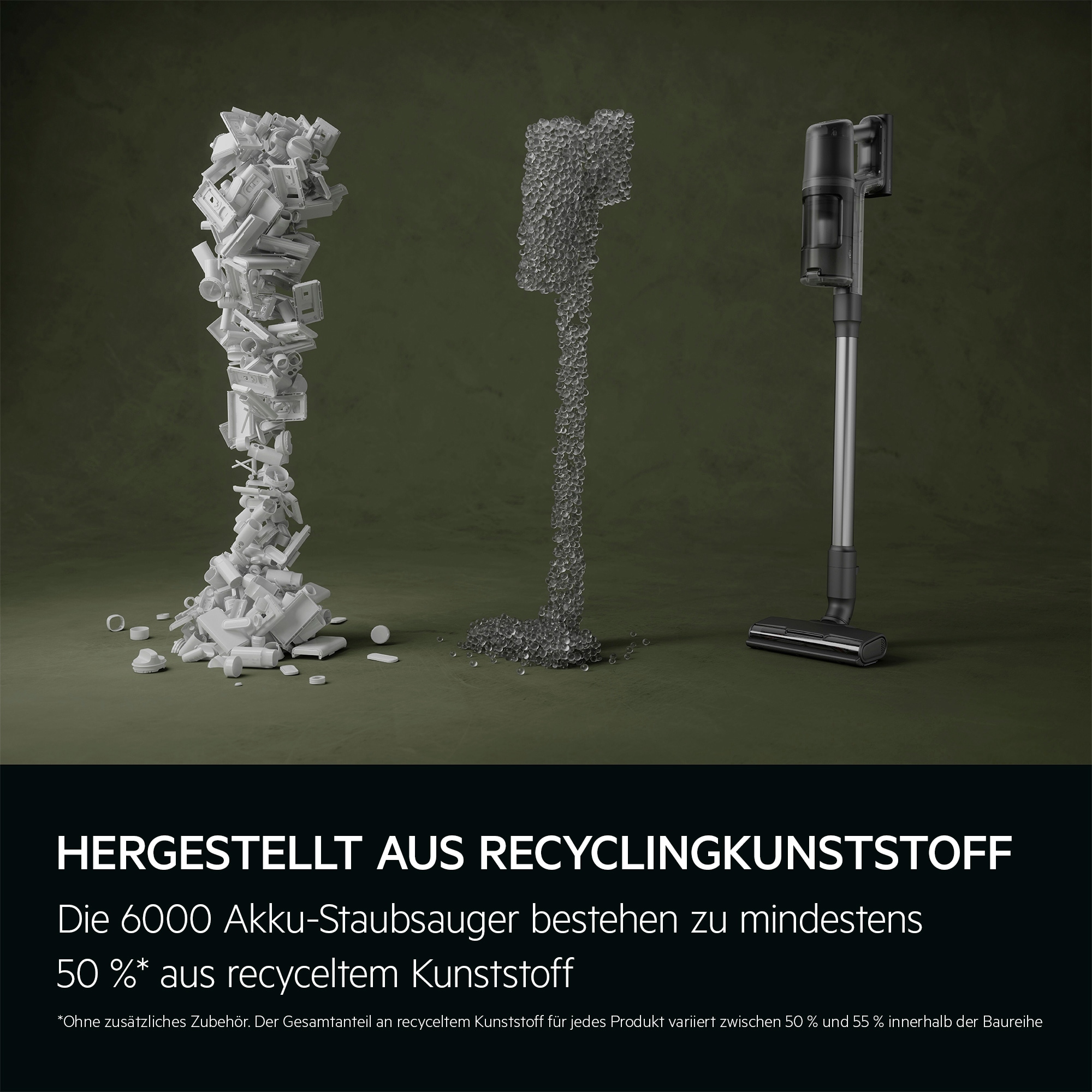 AEG Akku-Hand-und Stielstaubsauger »6000 Staubsauger (AP61CB21DR)«, sehr leicht 2,5 kg, 53 % Recyclingmaterial, bis zu 50 Min. Laufzeit