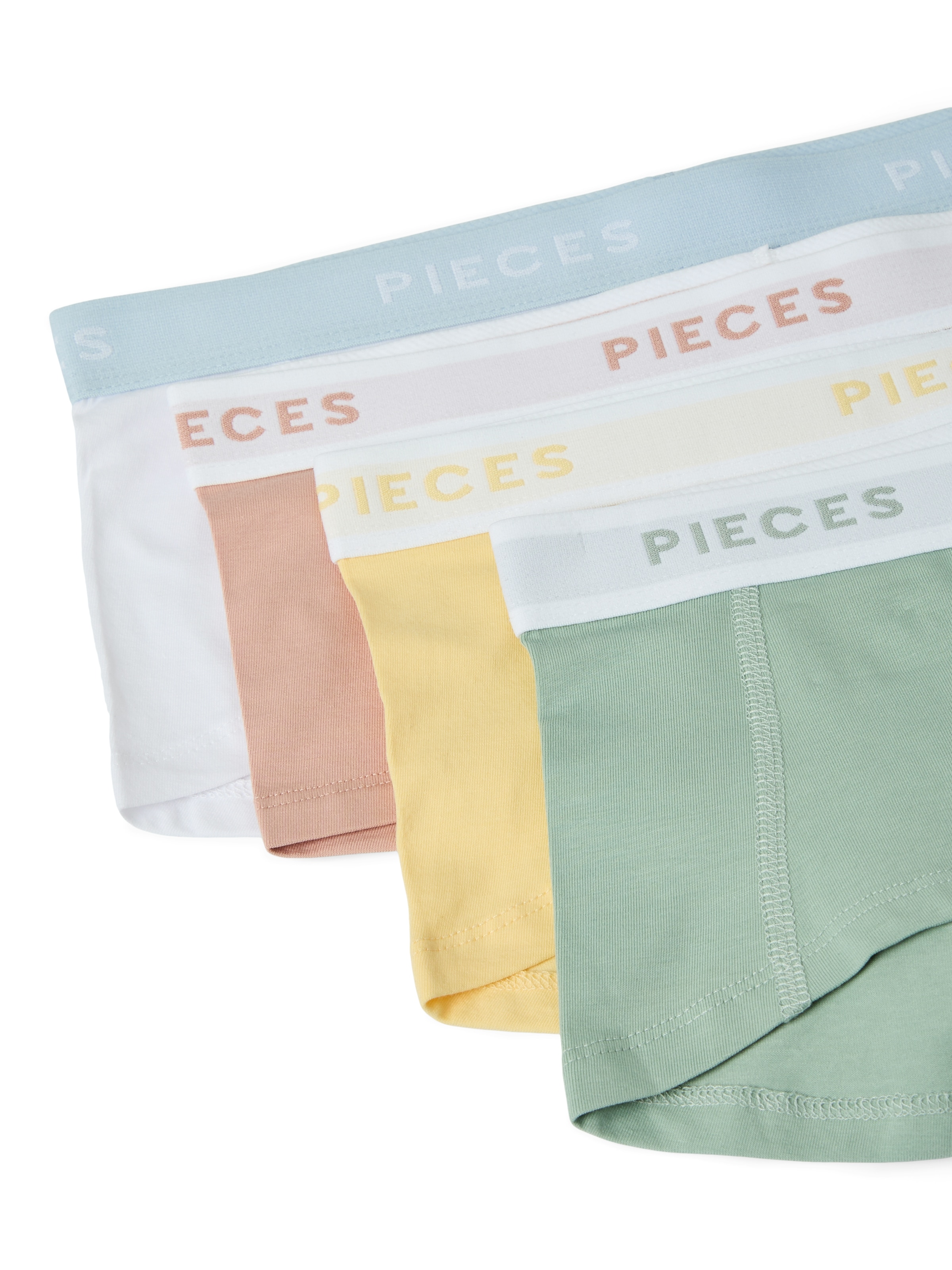 pieces Hipster »PCLOGO LADY 4 PACK SOLID NOOS BC« Packung, 4er-Pack, 4 Stk. Baumwollmischung