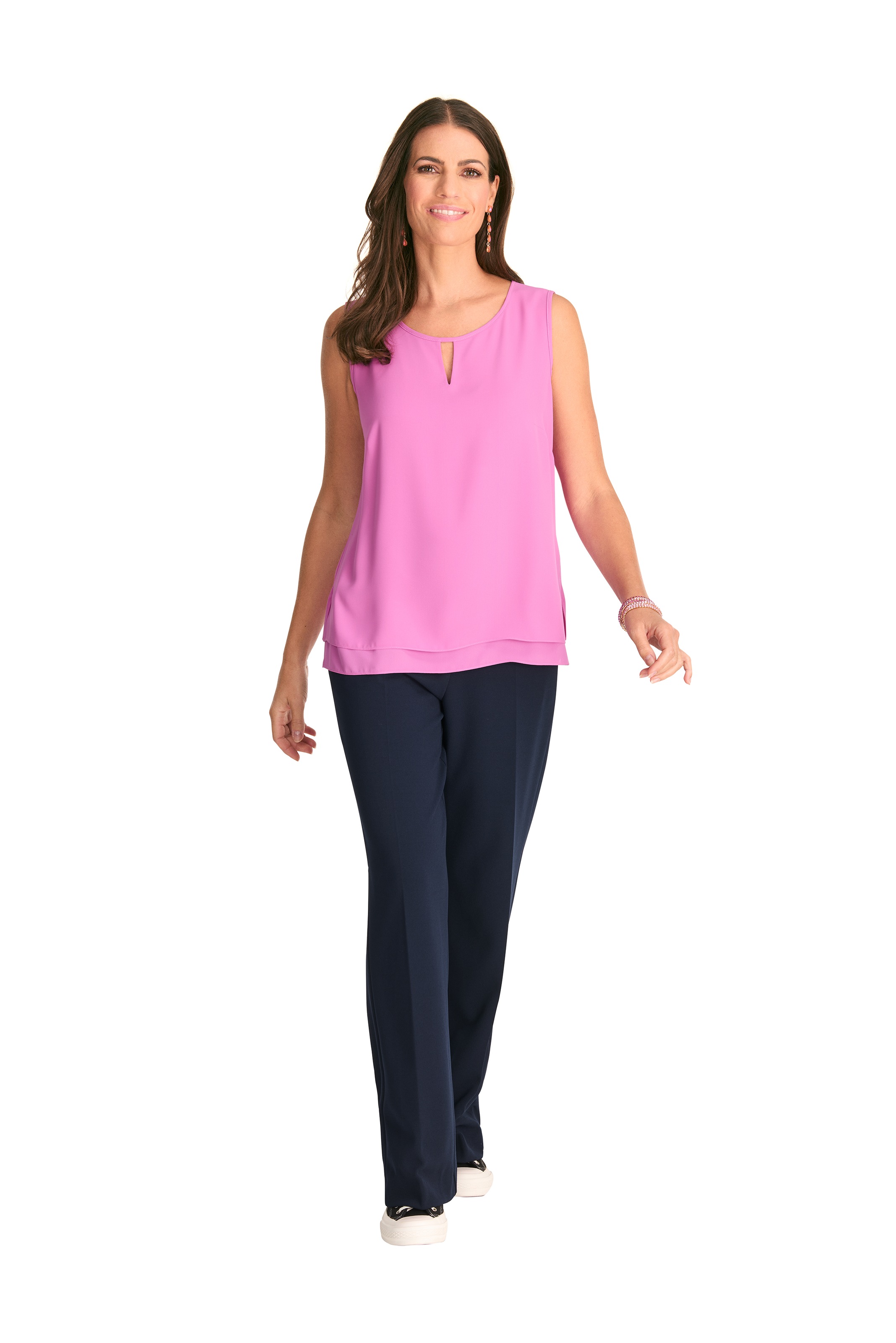 HERMANN LANGE Collection Shirttop halbtransparent, im 2-Lagen-Look