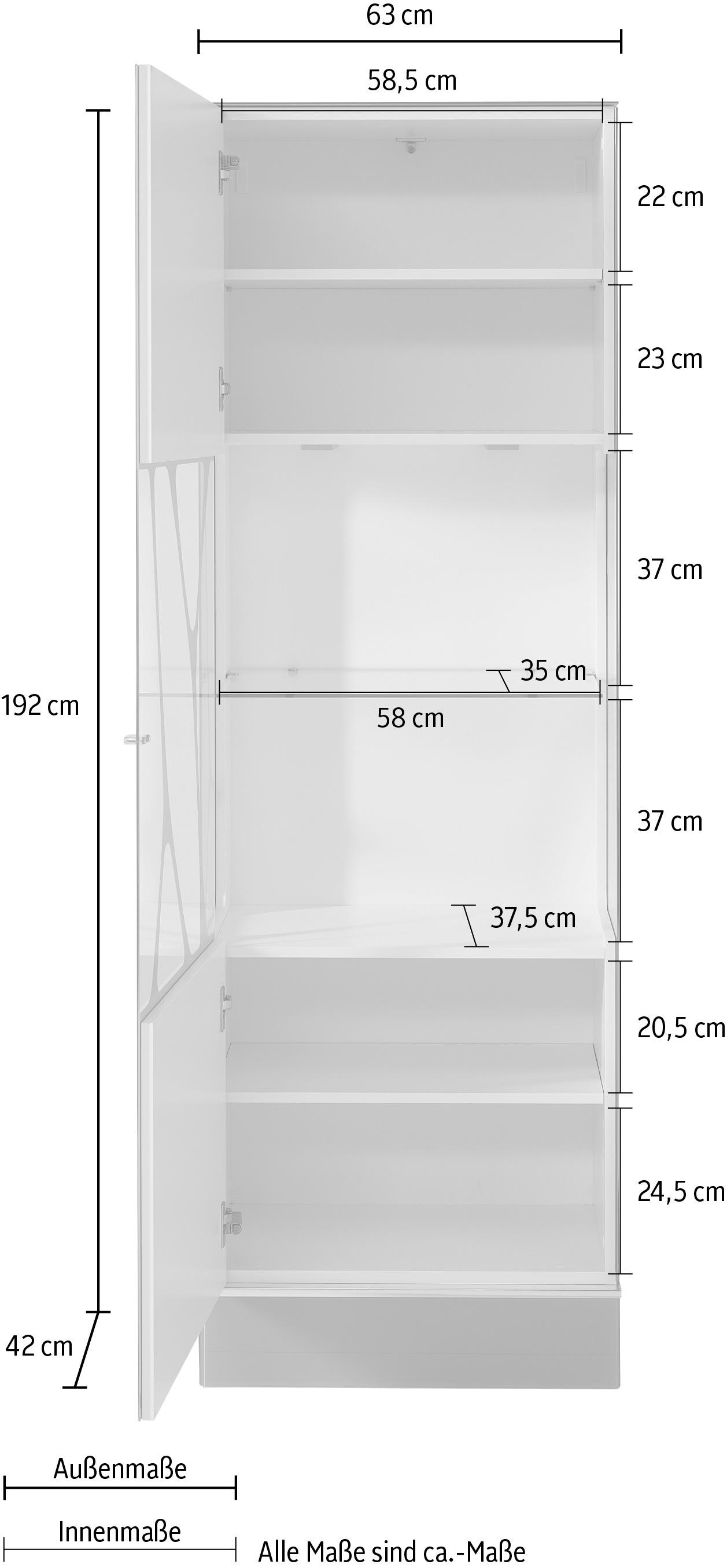 LEONARDO Glasvitrine »CUBE«, mit Genetics, wahlweise mit Beleuchtung, Höhe 192 cm