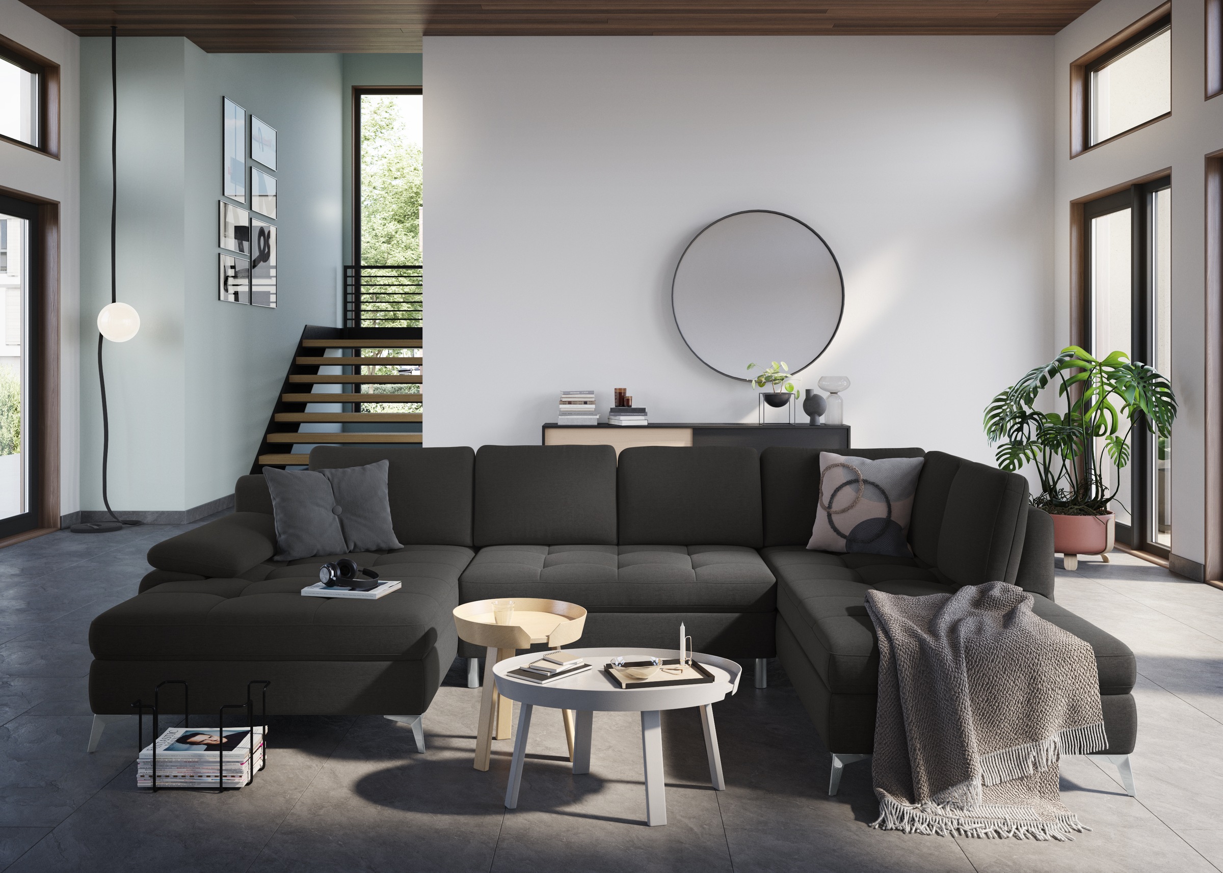 sit&more Wohnlandschaft "Latigo U-Form" mit Recamiere, wahlweise mit Bettfu günstig online kaufen