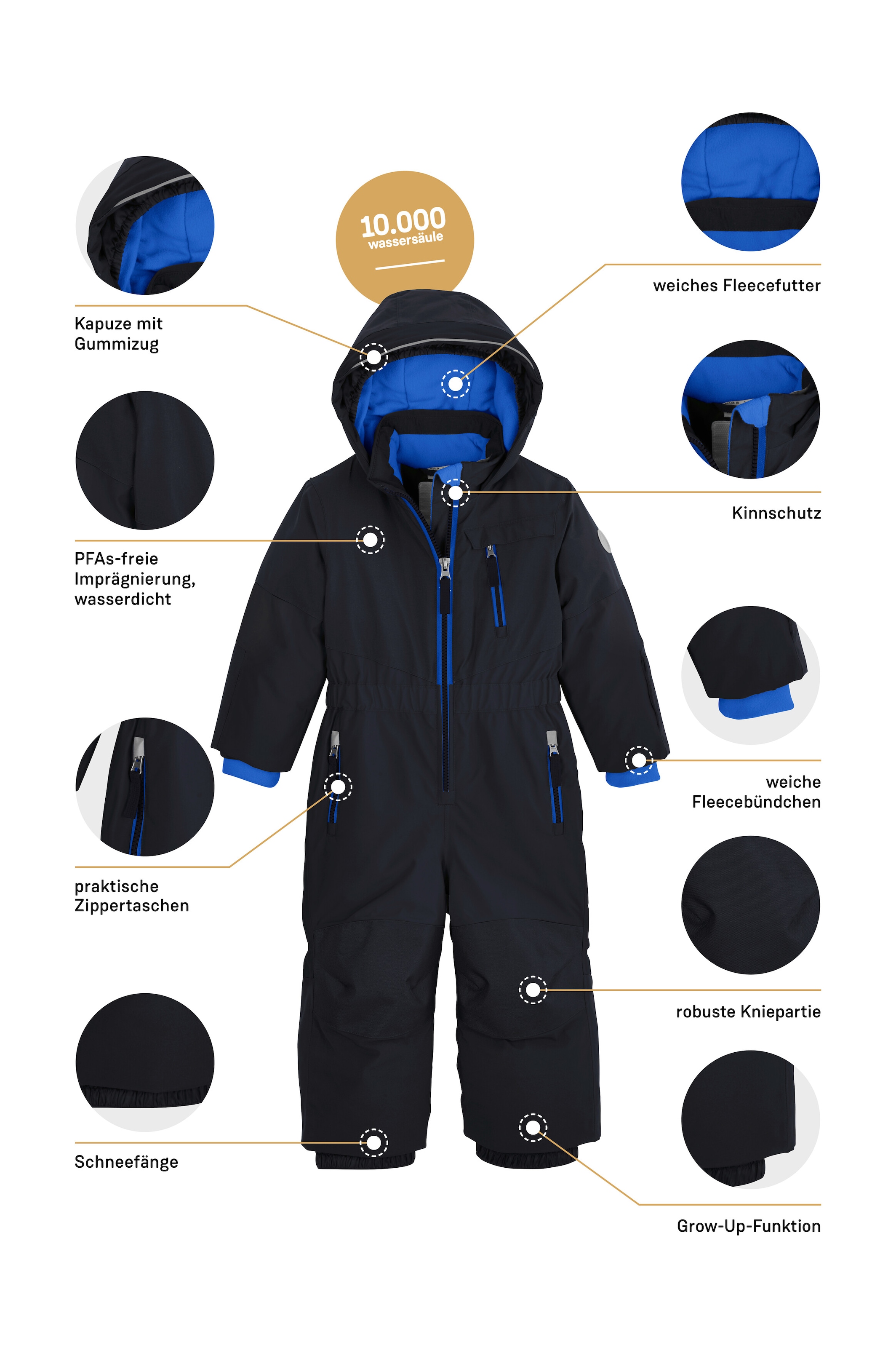 first instinct by killtec Overall »FISW 36 MNS ONPC« Wasserdichter Skioverall mit Fleece-Innenfutter, verlängerbare Ärmel