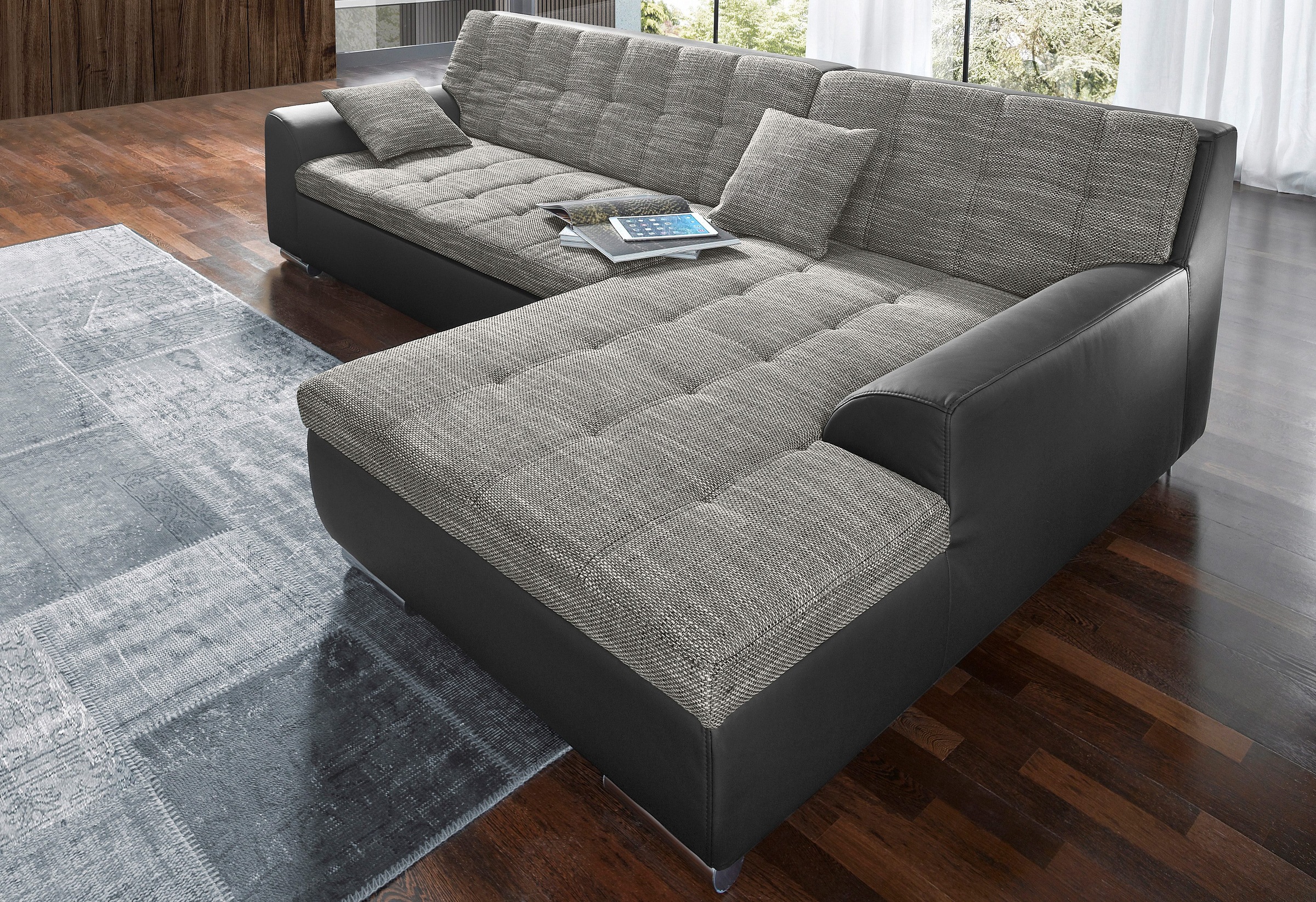DOMO collection Ecksofa Treviso, wahlweise mit Bettfunktion, incl. Zierkiss günstig online kaufen