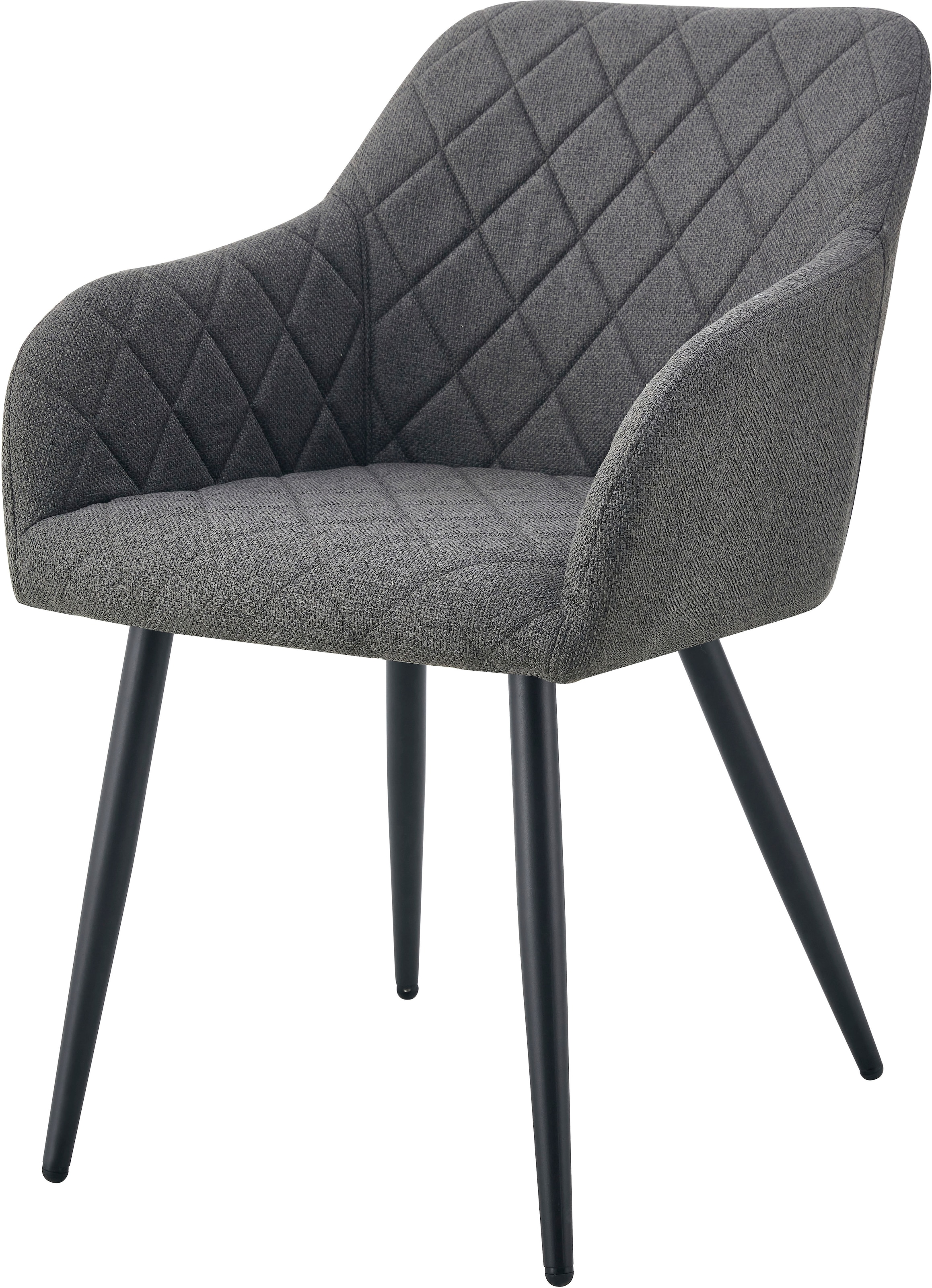 Home affaire Esszimmerstuhl »SUDBURRY, 2er Set, mit Metallgestell in matt schwarz« (Set) 2 Stk.in verschiedenen Farben, Belsatbarkeit pro Stuhl 120 kg, mit Griffloch