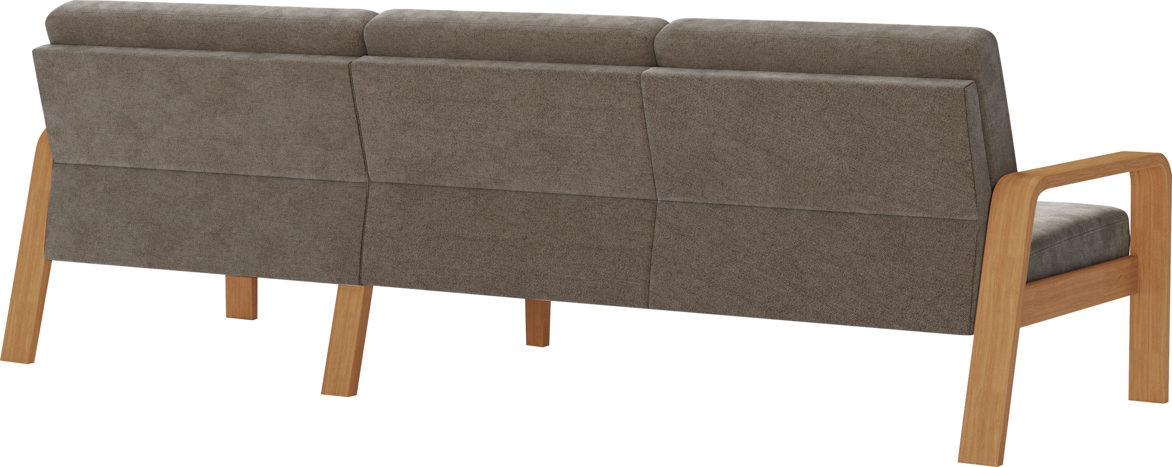 sit&more Ecksofa »Kolding L-Form«, Armlehnen aus eichefarbigem Buchenholz, verschiedene Bezüge und Farben
