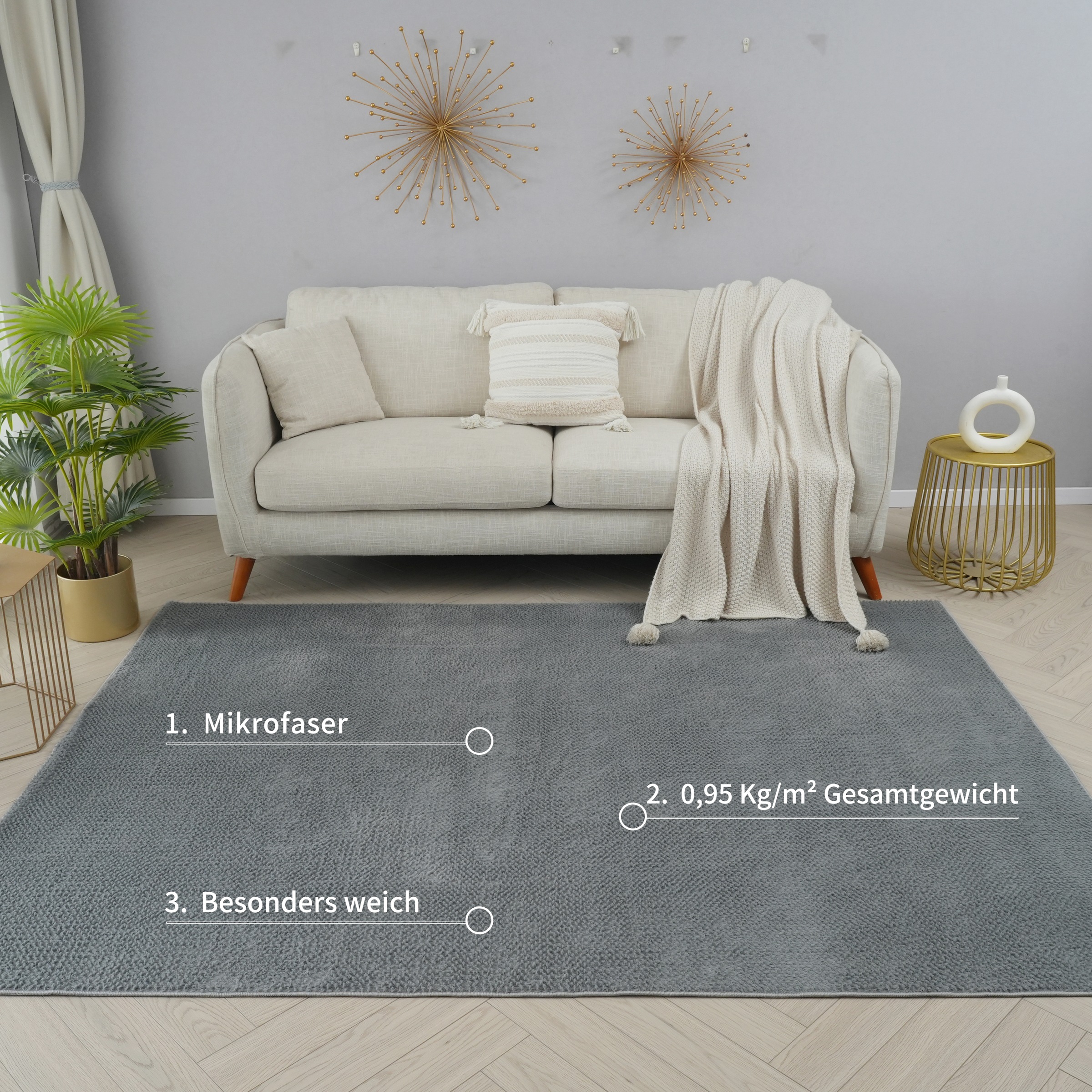 my home Fellteppich »Valeria Rabbit mit Hoch-Tief Effekt, waschbar, Kunstfellteppich«, rechteckig, 12 mm Höhe, Kaninchenfell-Haptik, Uni, weich & kuschelig, Wohnzimmer, Schlafzimmer