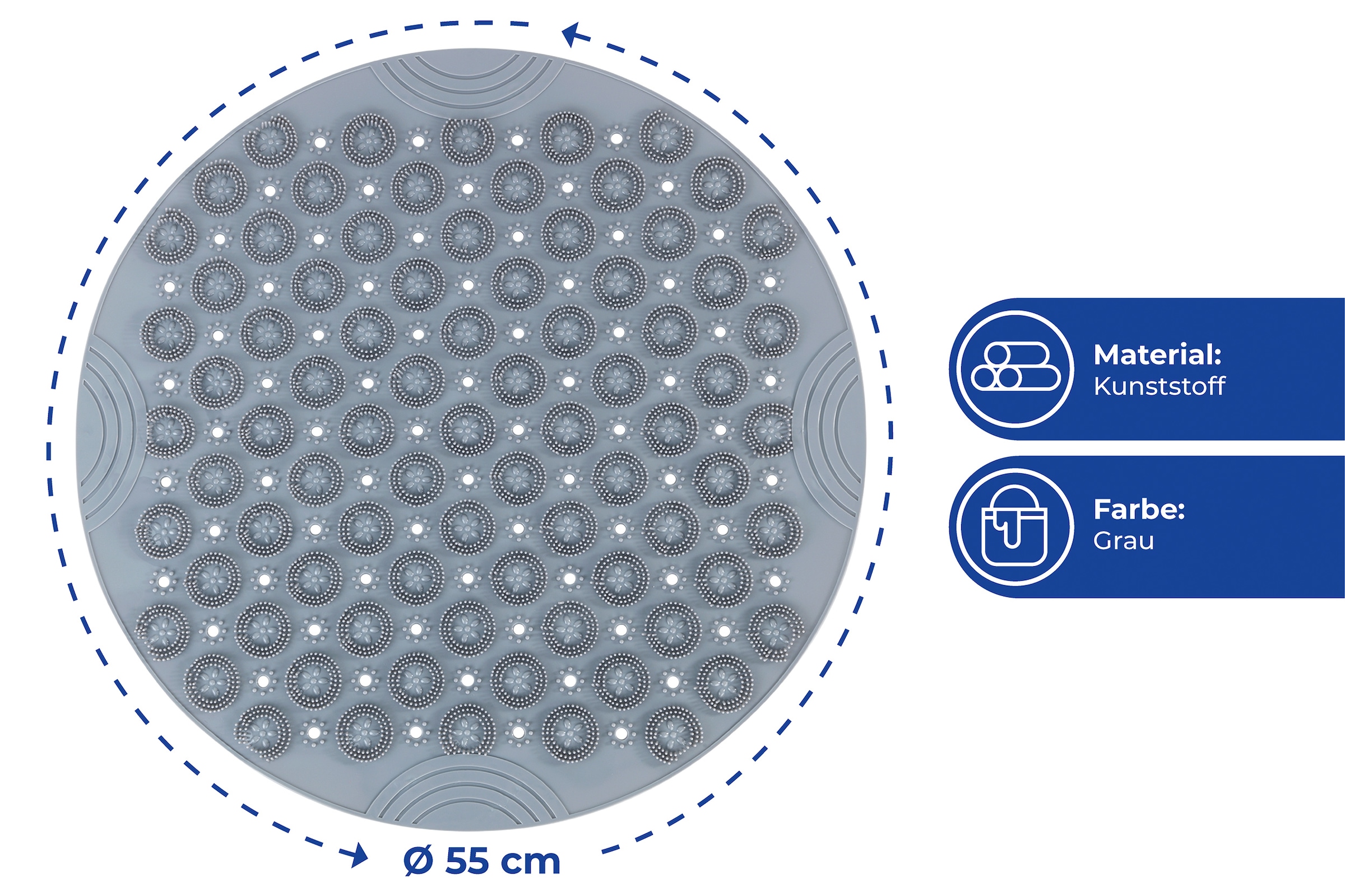 Maximex Duschmatte »Massage« Höhe 15 mm BxL: 55 x 55 cm