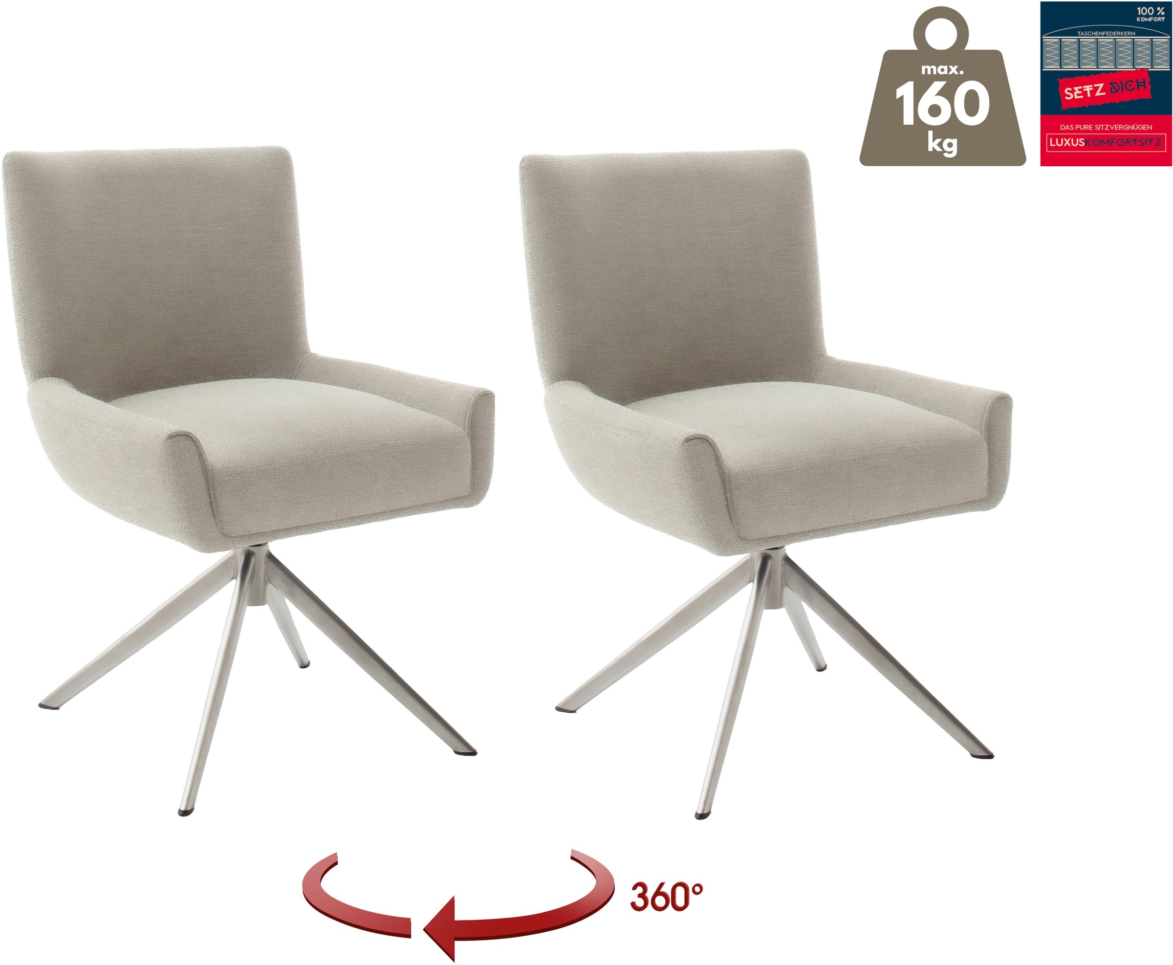 MCA furniture 4-Fußstuhl »WILSON Esszimmerstuhl, Armlehnstuhl, Polsterstuhl günstig online kaufen